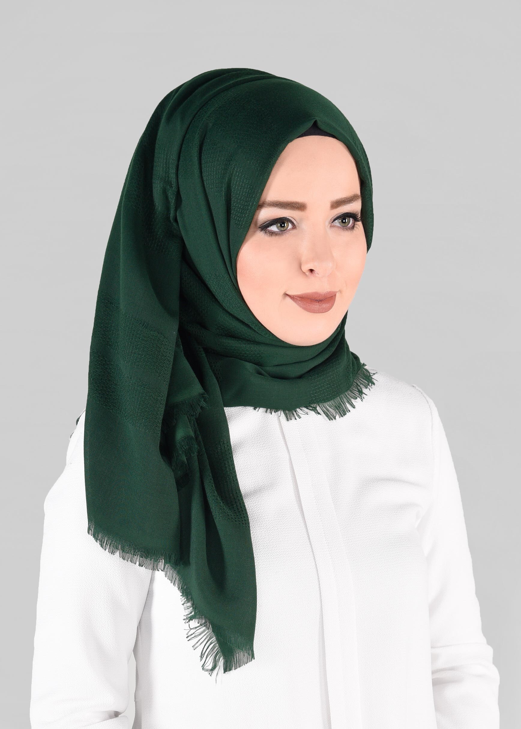 Tesettür giyim YEŞİL ALVİNA ARAFİLELİ ŞAL 9893 