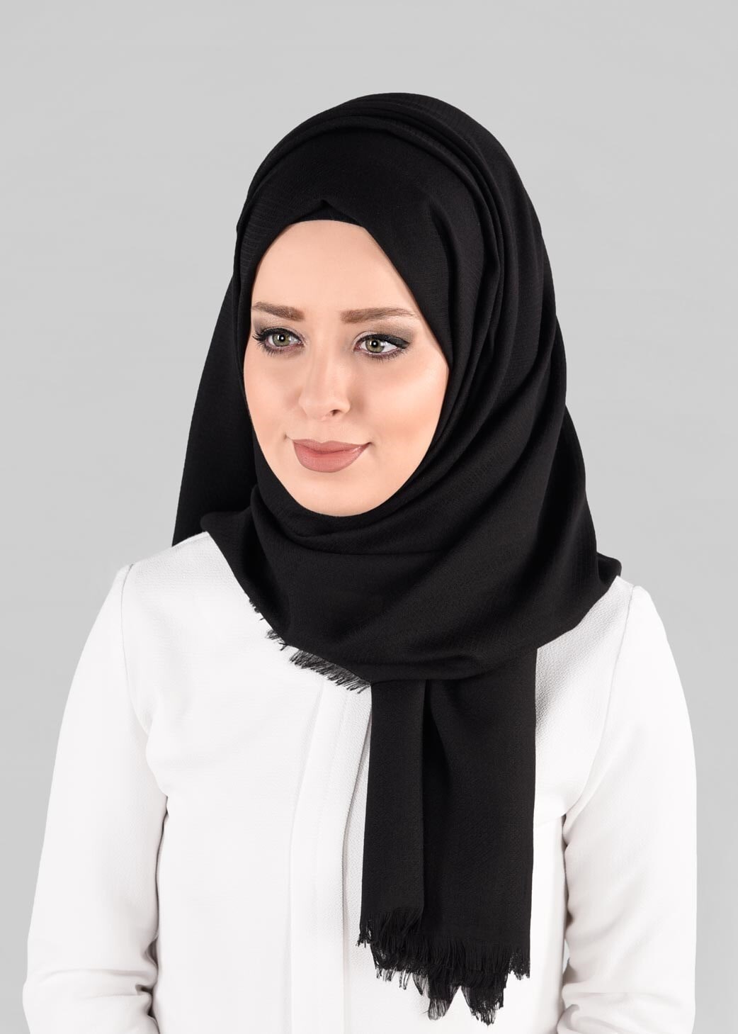 Tesettür giyim SİYAH ALVİNA ÇITIR ŞAL 9894 