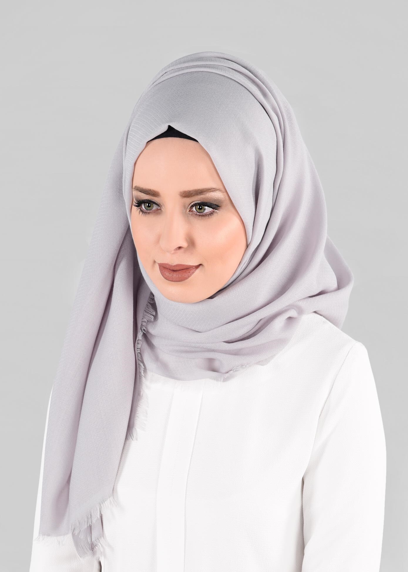 Tesettür giyim GRİ ALVİNA ÇITIR ŞAL 9894 