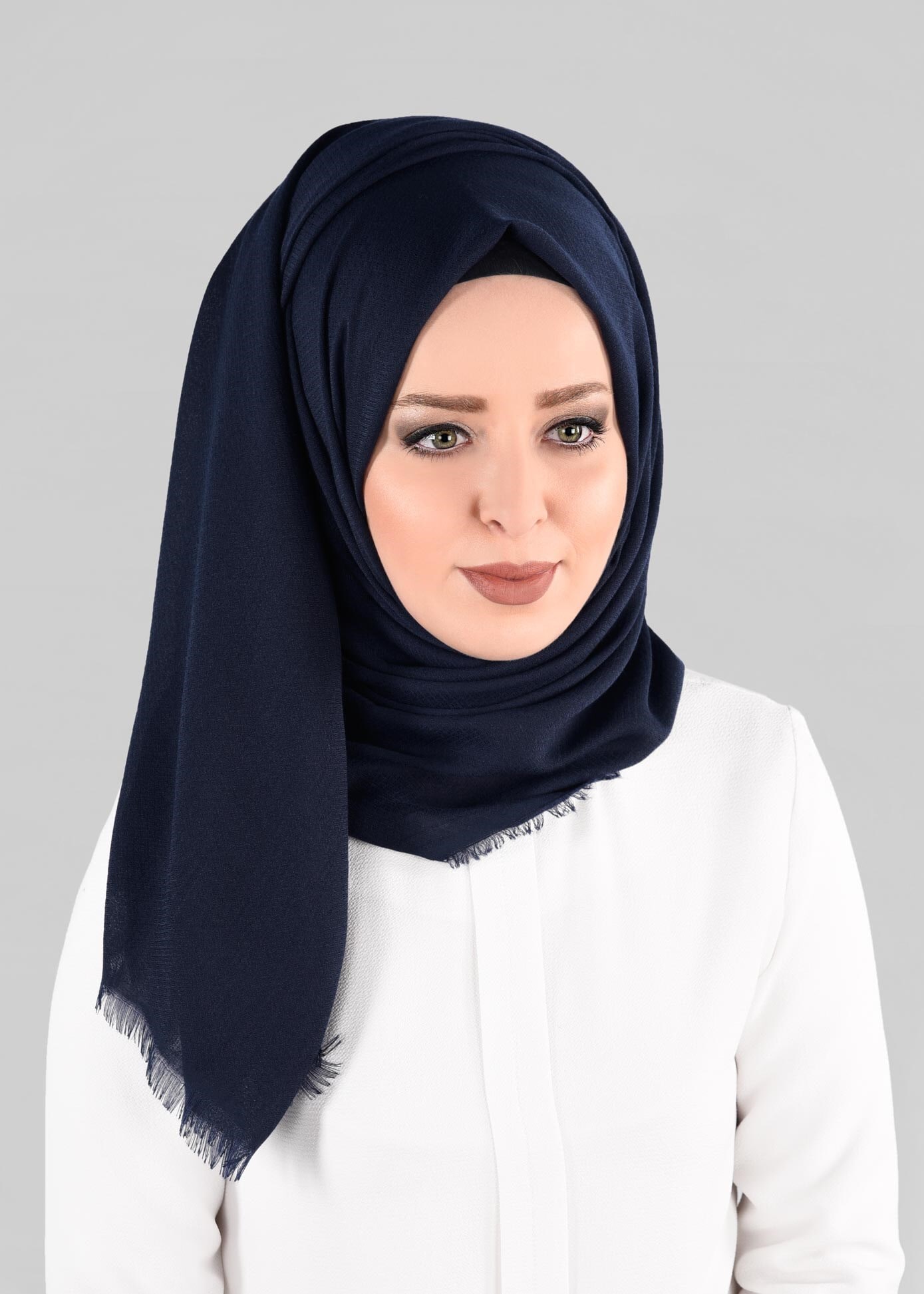 Tesettür giyim LACİVERT ALVİNA ÇITIR ŞAL 9894 