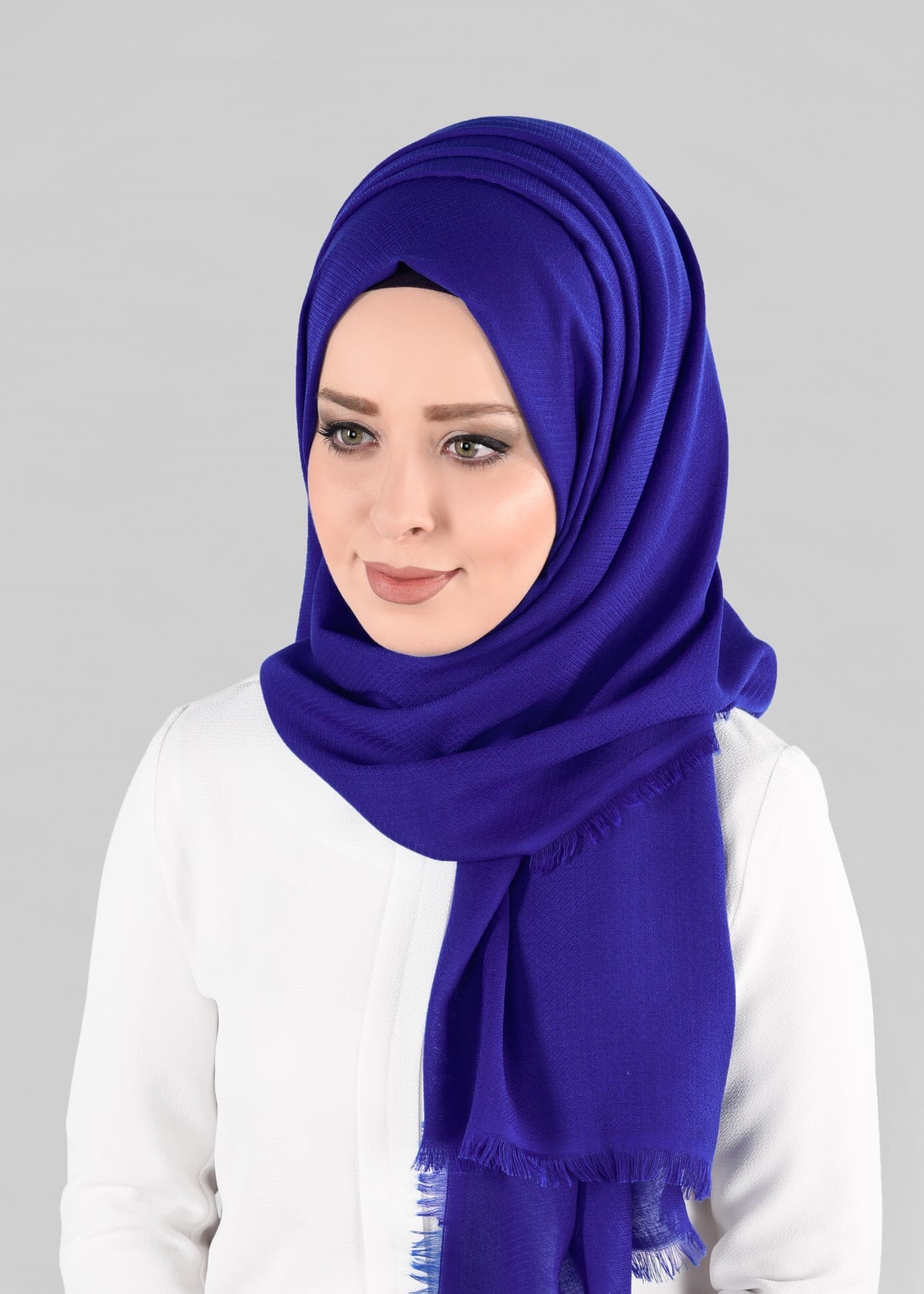 Tesettür giyim LACİVERT ALVİNA ÇITIR ŞAL 9894 