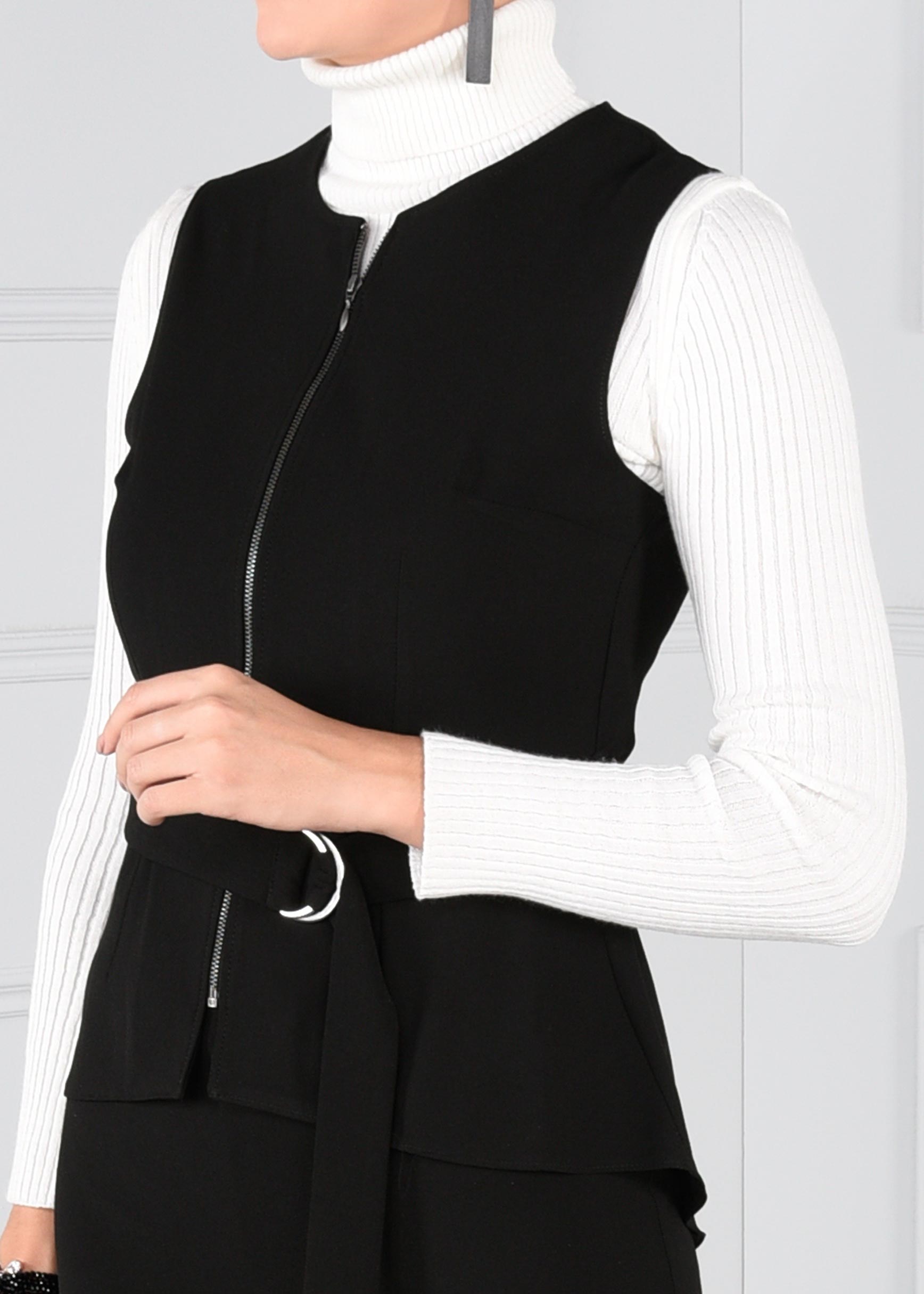 Tesettür giyim SİYAH KEMERLİ FERMUARLI 2Lİ ETEKLİ TAKIM 4721