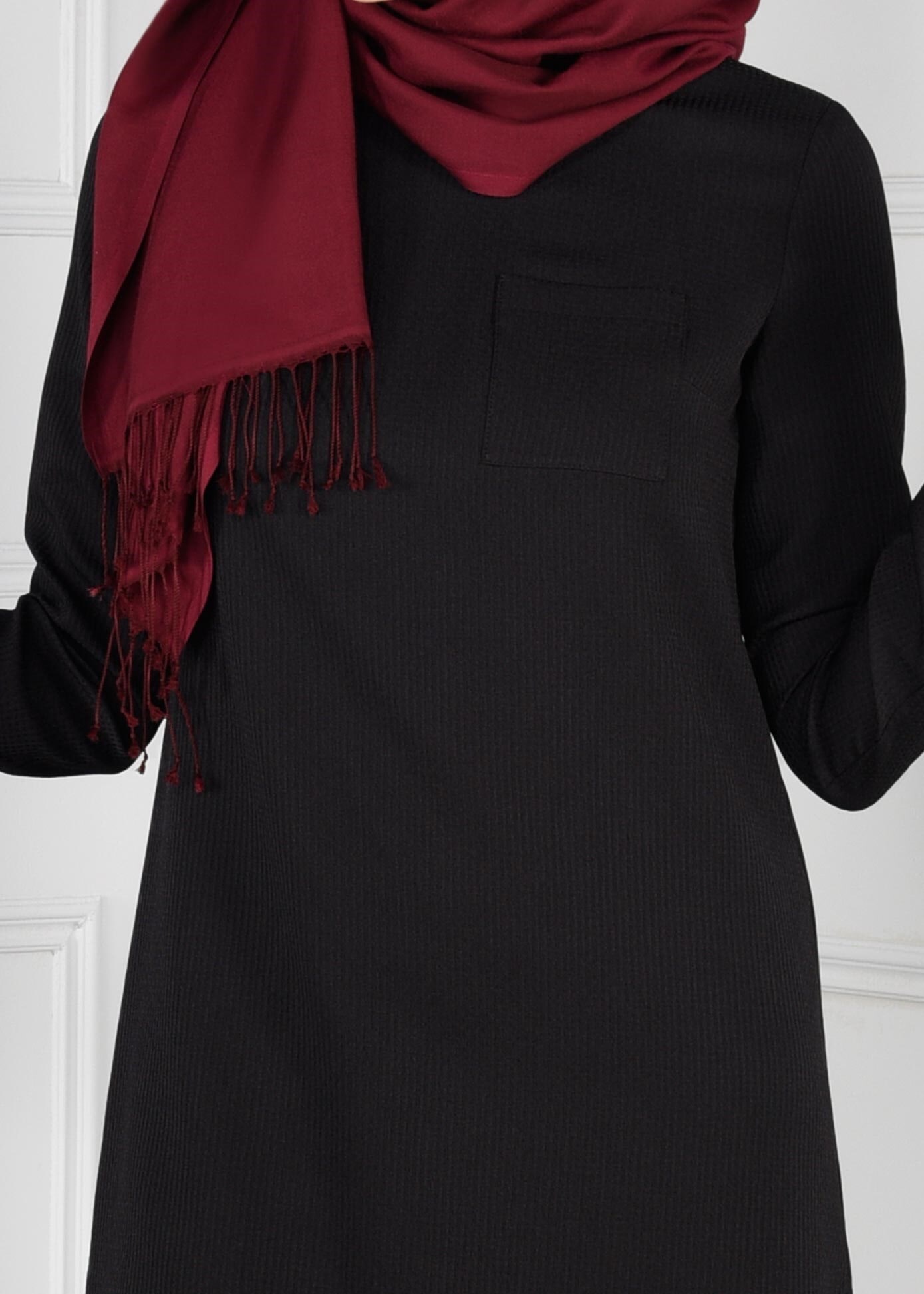 Tesettür giyim SİYAH ARKASI UZUN 2Lİ PANTOLON TAKIM 4809