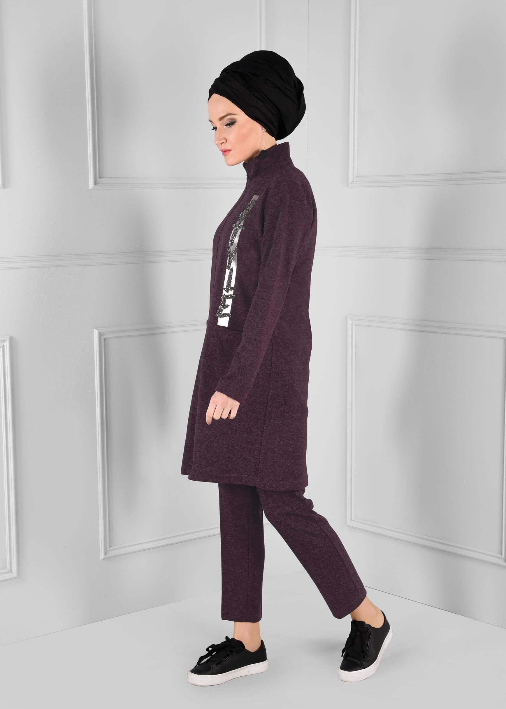 Tesettür giyim MÜRDÜM 4862 WİNTER MELANİ 2&prime;Lİ PANT.TAKIM36/44 TEK38