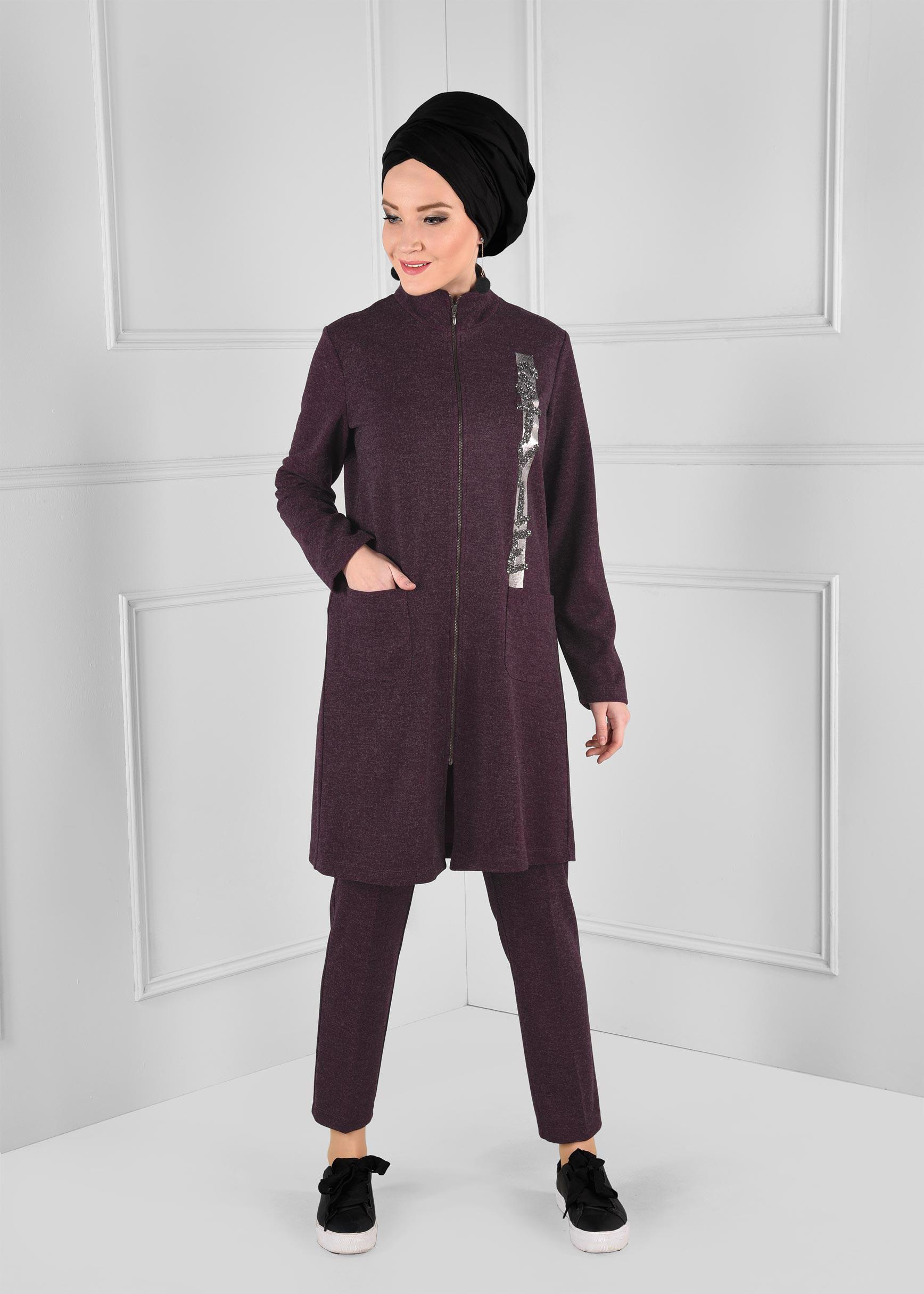 Tesettür giyim MÜRDÜM 4862 WİNTER MELANİ 2&prime;Lİ PANT.TAKIM36/44 TEK38