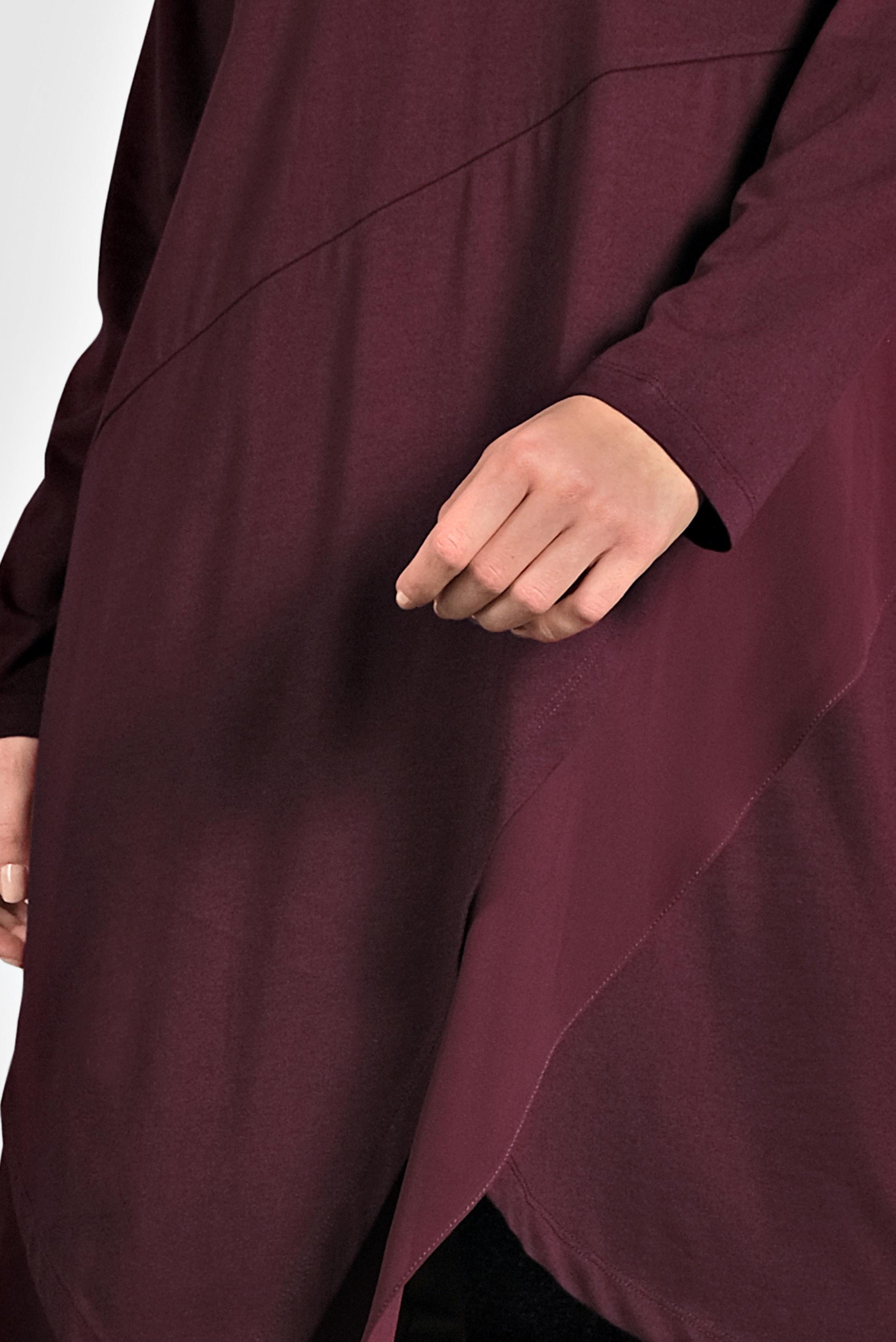 Hijab clothing CLARET RED ASYMMETRIC CUT TUNIC 2653 