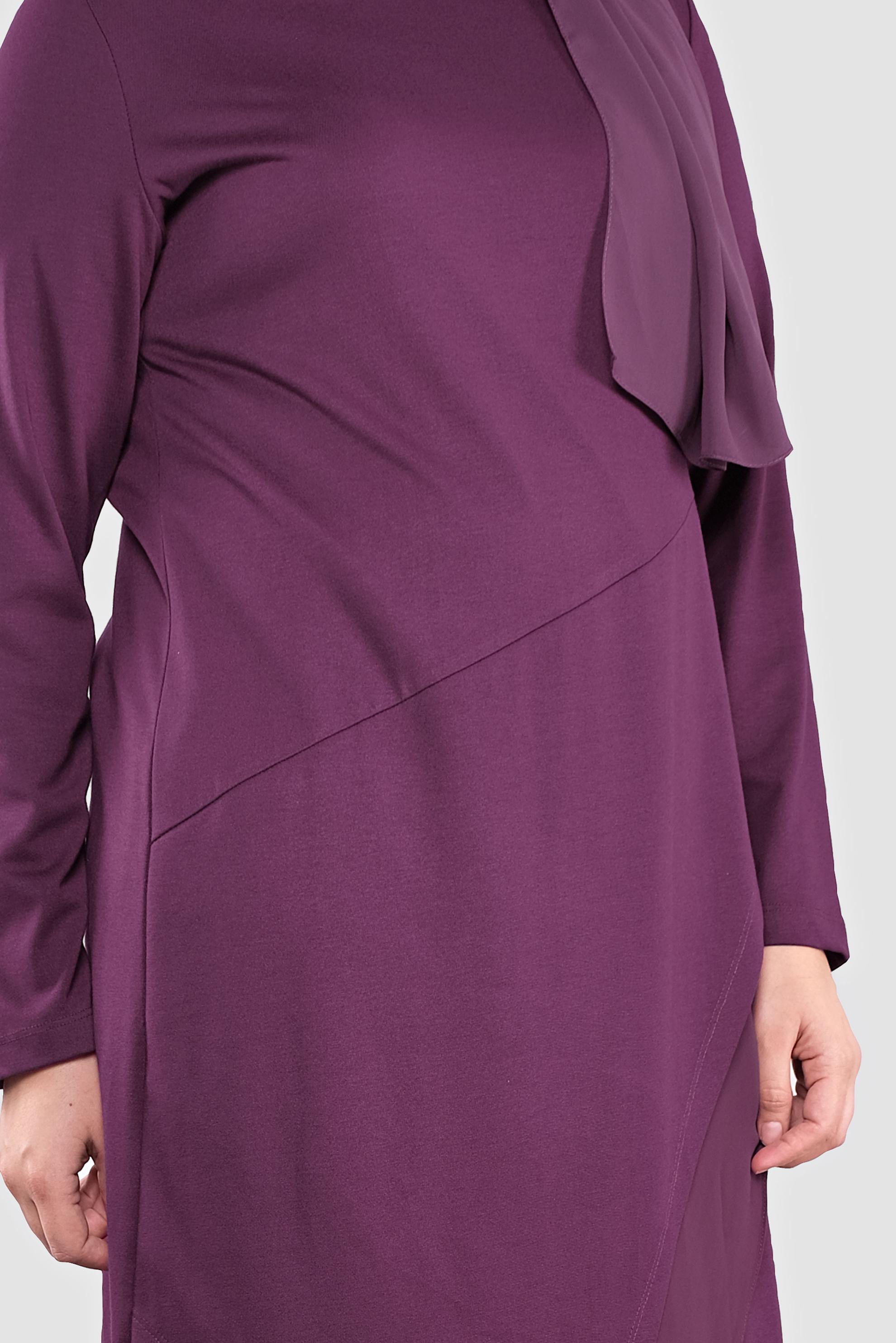 Tesettür giyim MOR ASİMETRİK KESİM TUNİK 2653