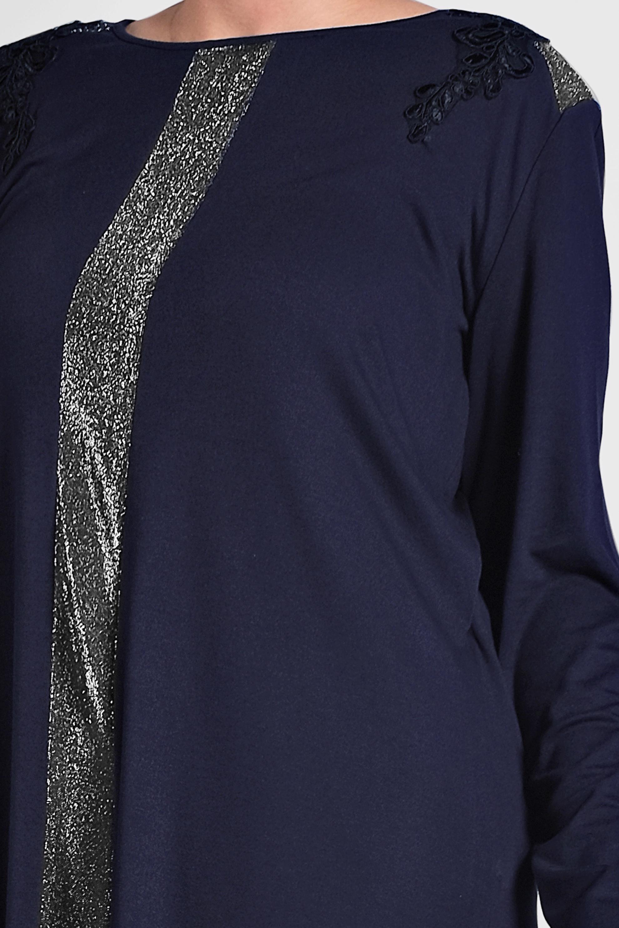 Hijab clothing NAVY BLUE STRIPPED CREW-NECK TUNIC 2743