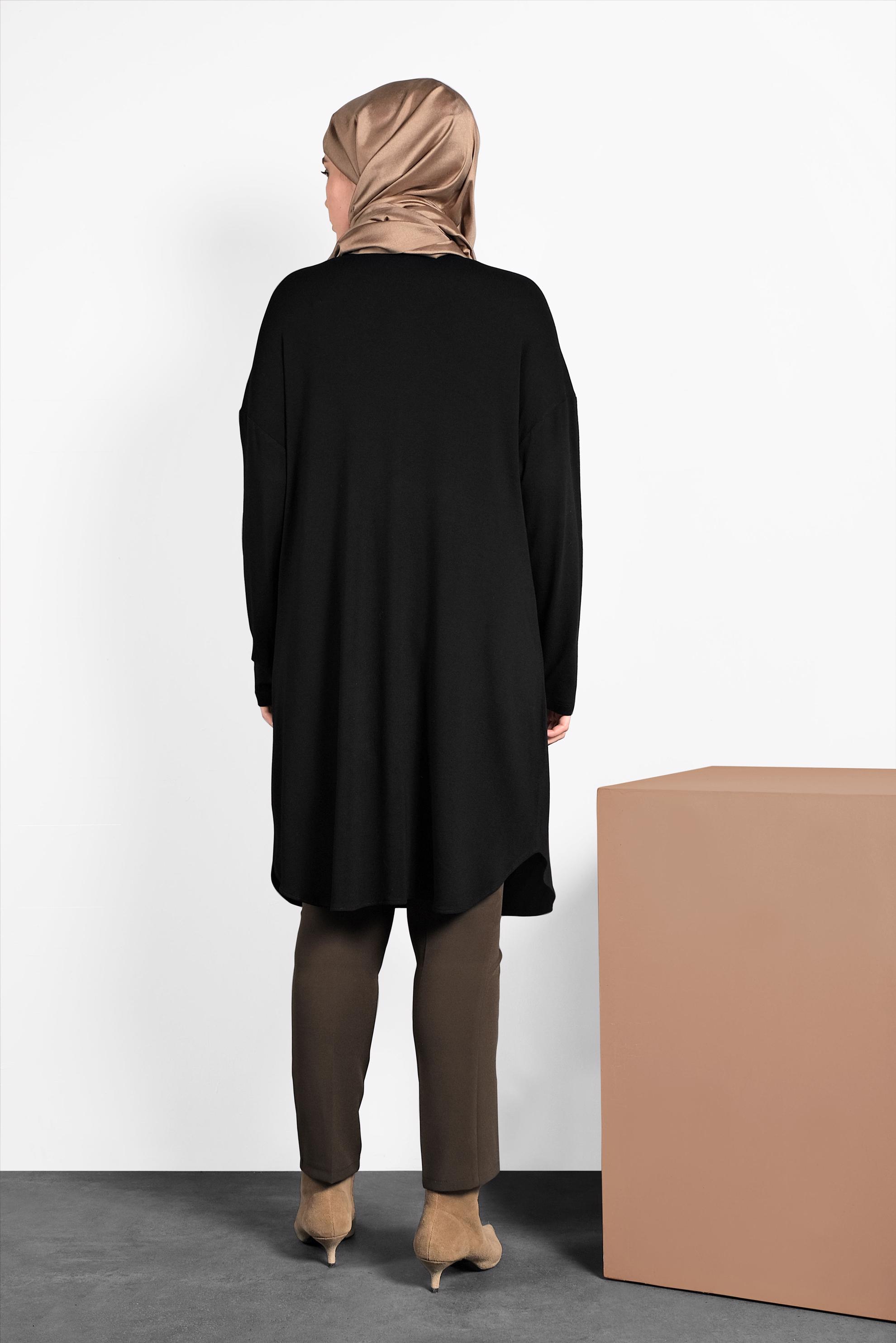 Hijab clothing BLACK PRINTED TUNIC 2747 