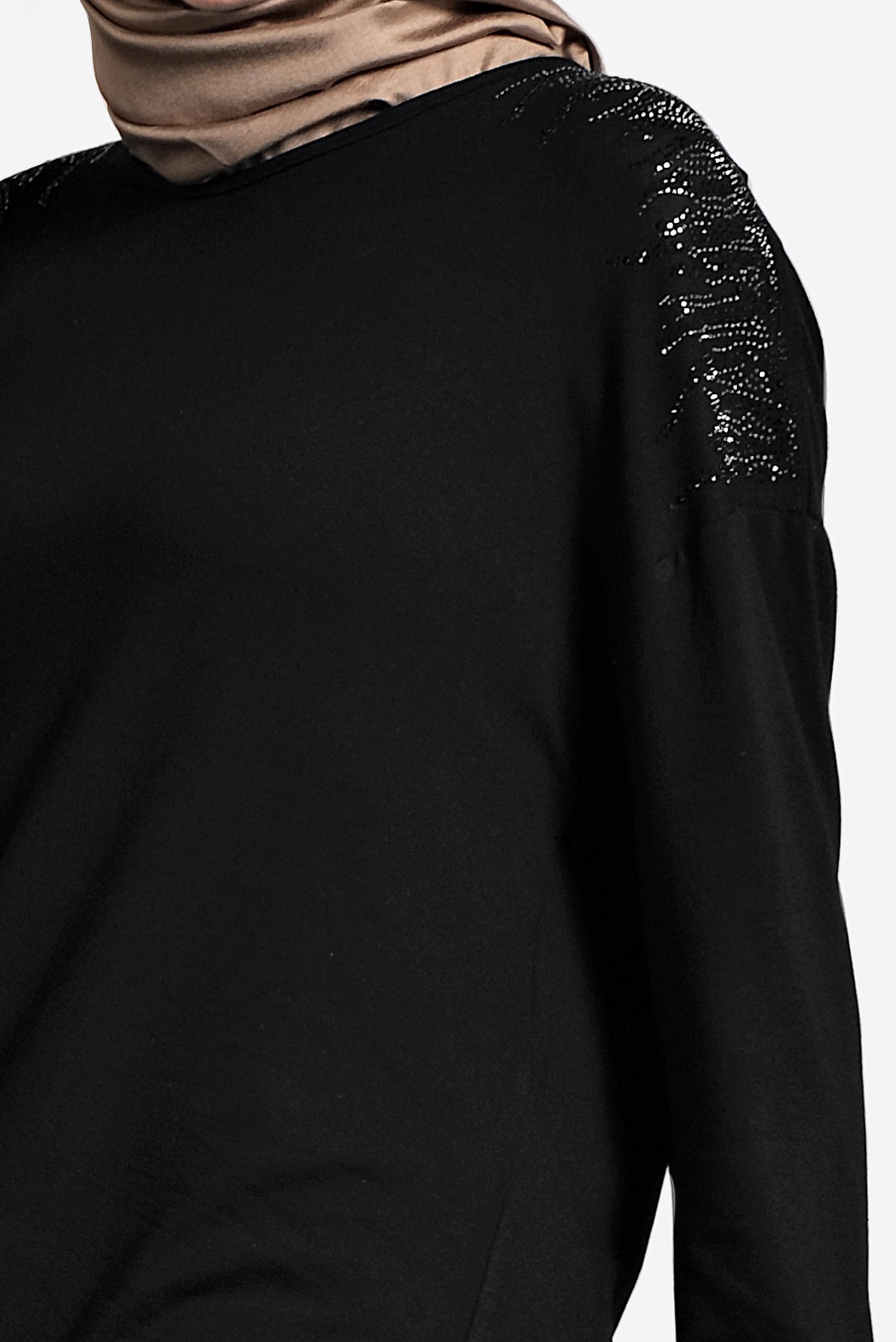 Hijab clothing BLACK PRINTED TUNIC 2747 