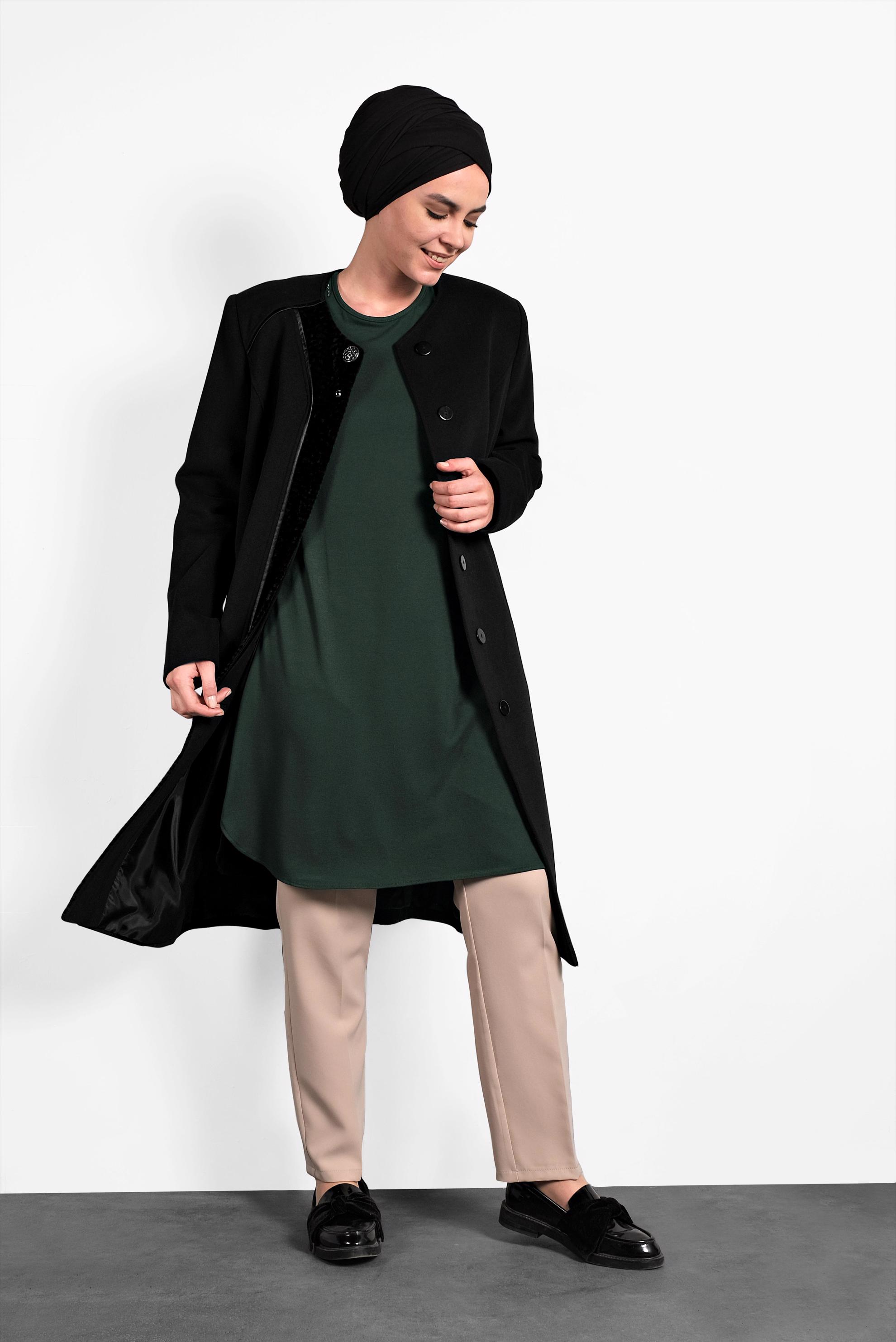 Hijab clothing KHAKI PRINTED TUNIC 2747 