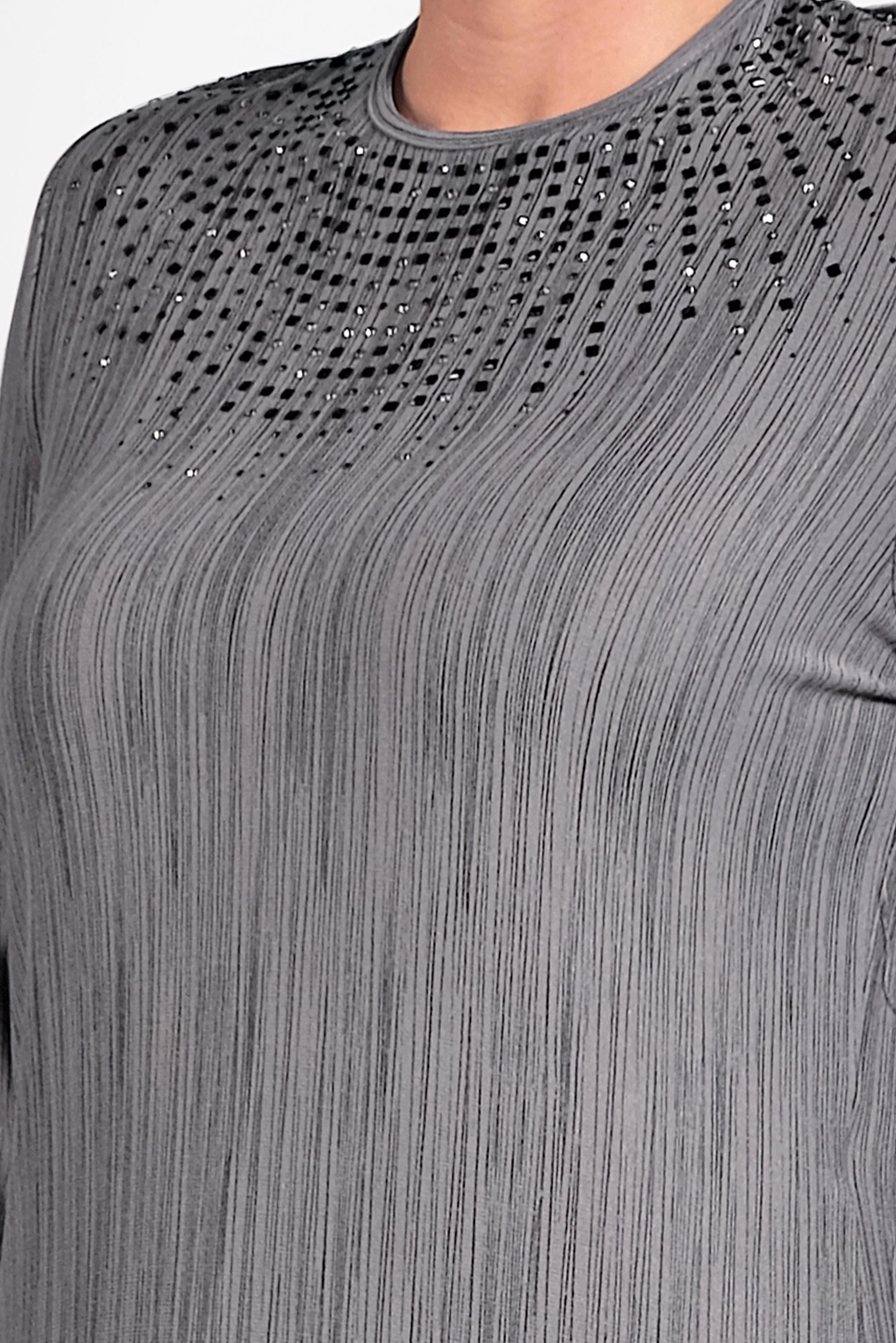 Tesettür giyim GRİ TAŞ BASKILI TUNİK 2774