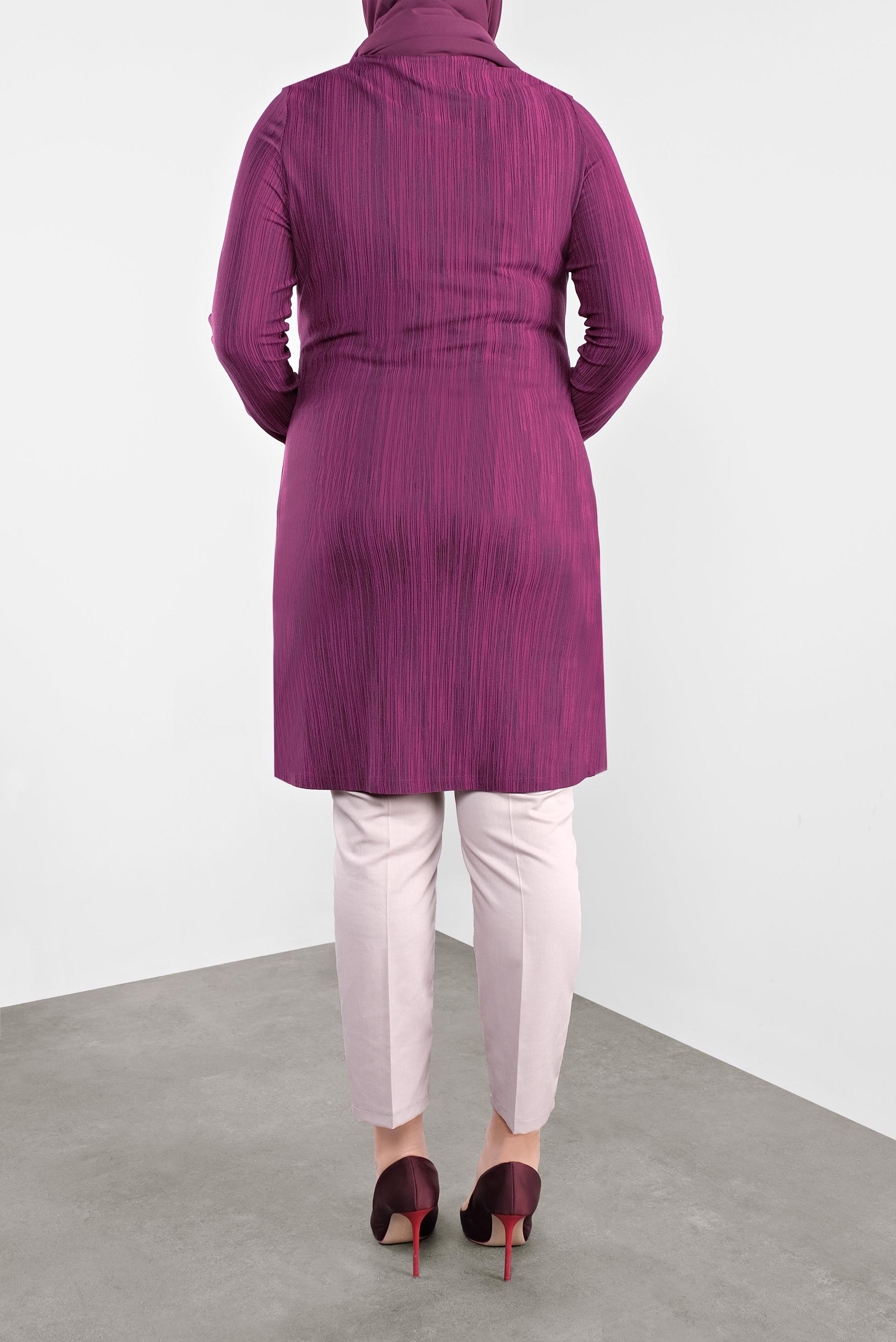 Tesettür giyim FUŞYA TAŞ BASKILI TUNİK 2774