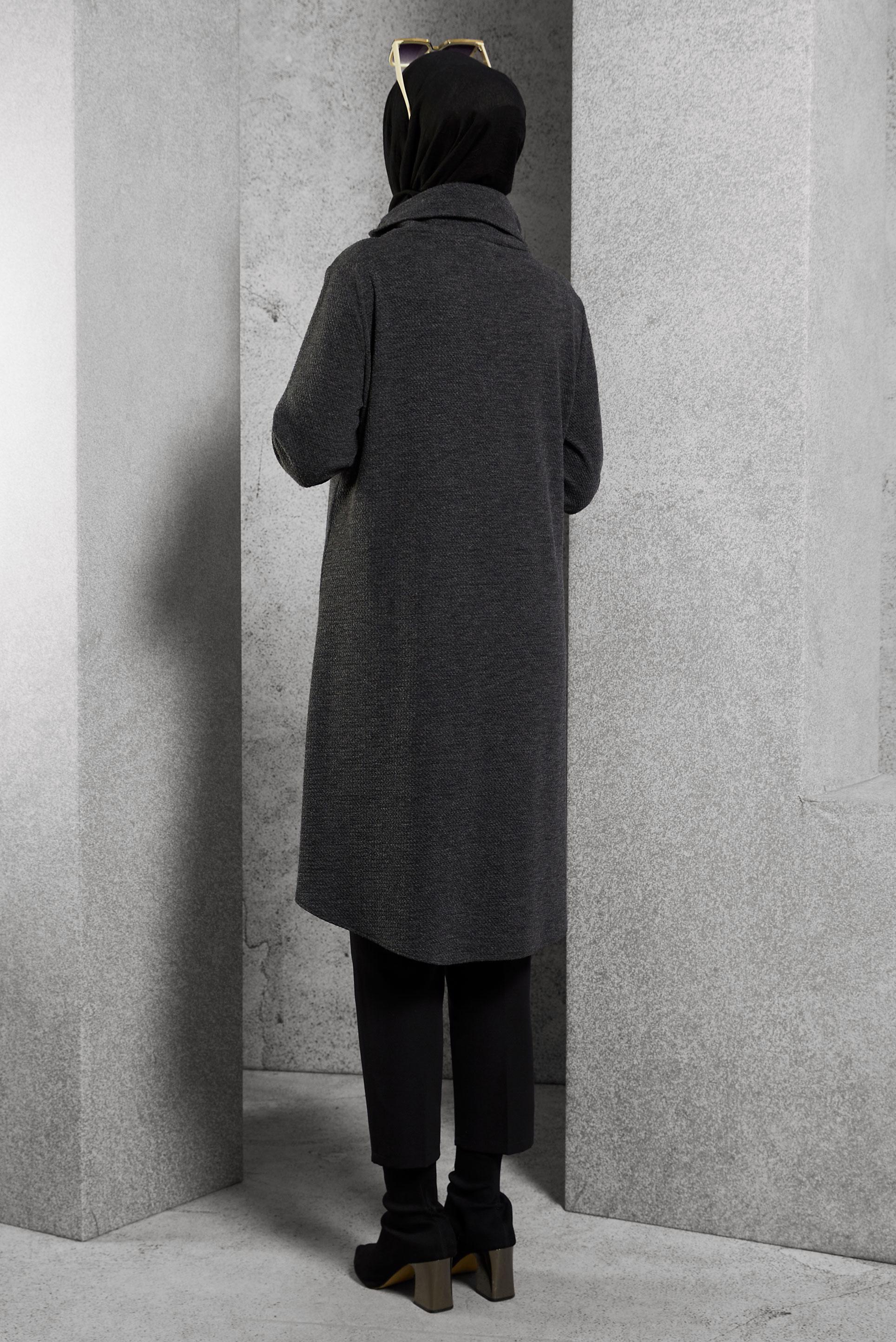 Hijab clothing GREY ASYMMETRIC CUT TUNIC 4613