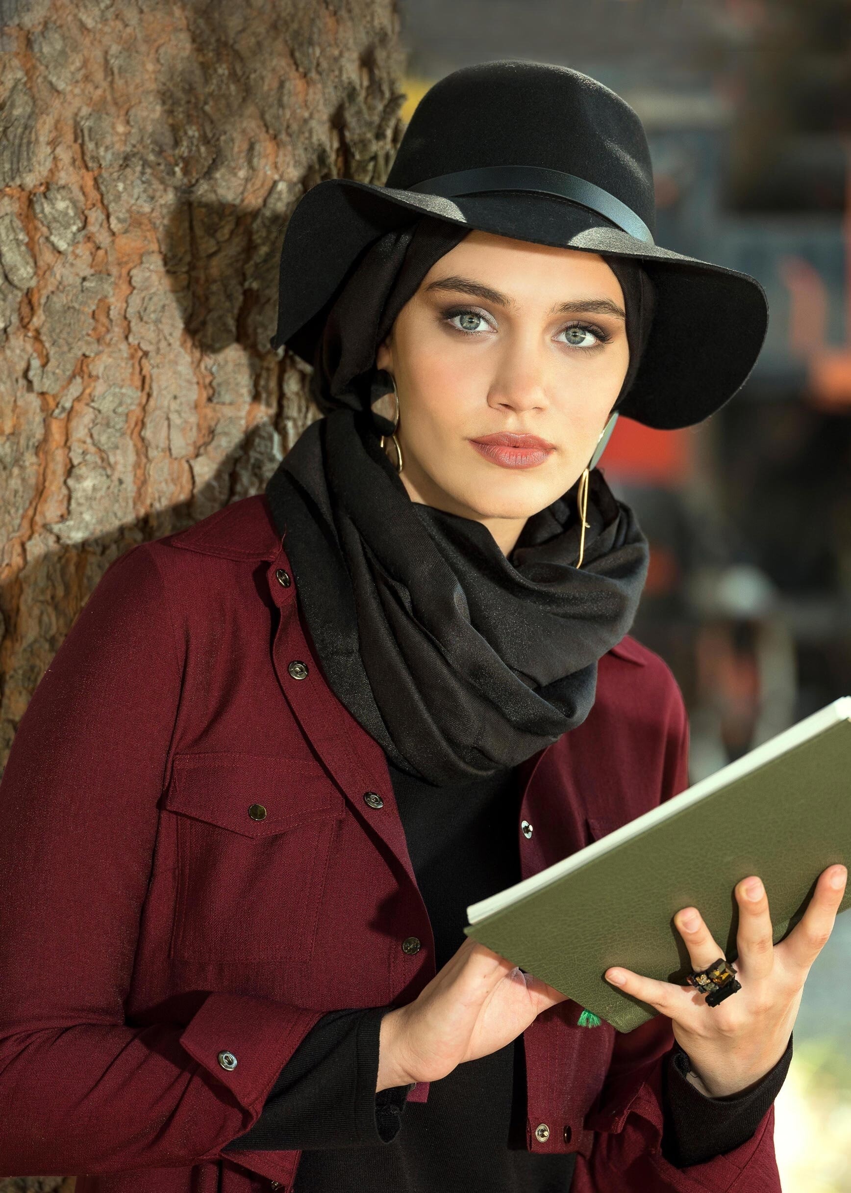 Tesettür giyim BORDO ÇITÇITLI CEP DETAYLI TUNİK 4620