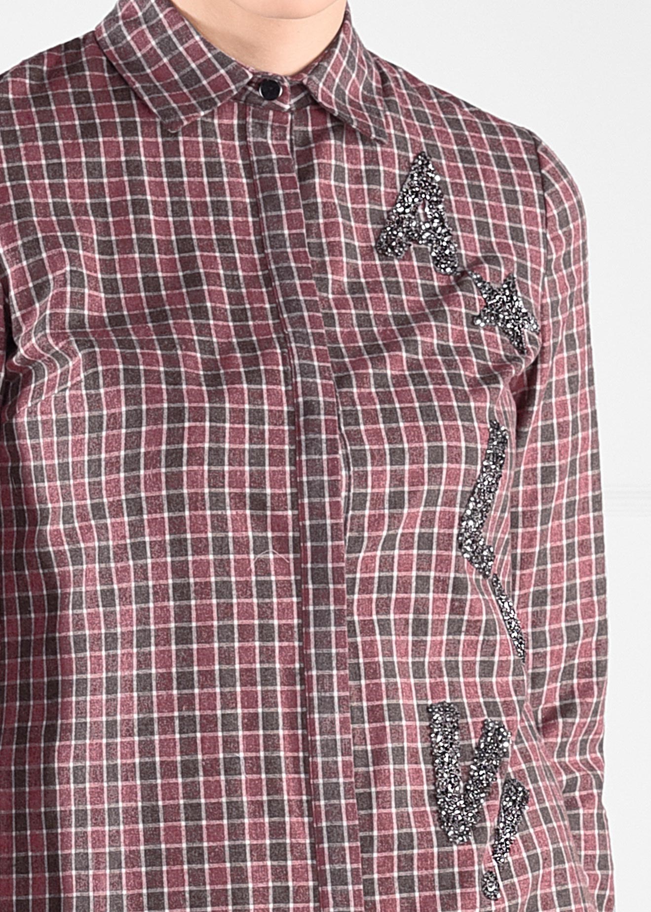 Tesettür giyim BORDO PÖTİKARE GİZLİ DÜĞMELİ TUNİK 4830