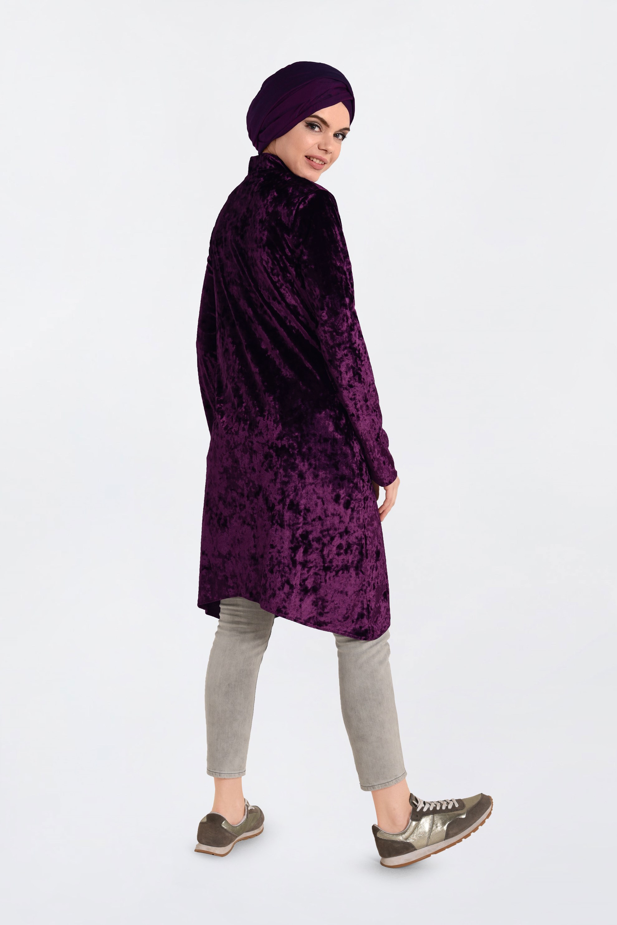Hijab clothing DAMSON MANDARIN COLLAR VELVET SPORT TUNIC  4872 
