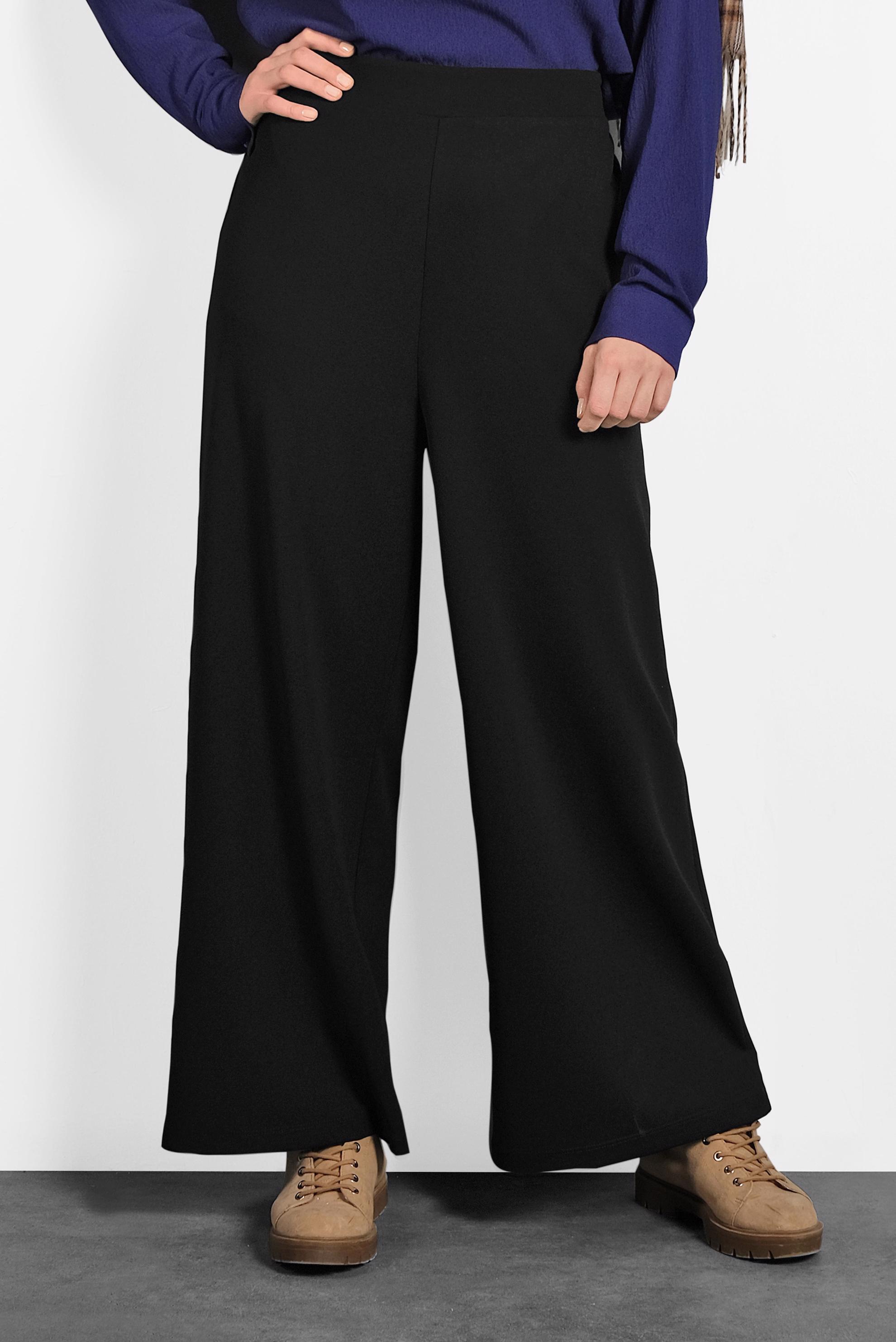 Hijab clothing BLACK ELASTIC-WAIST PANTS 7410 