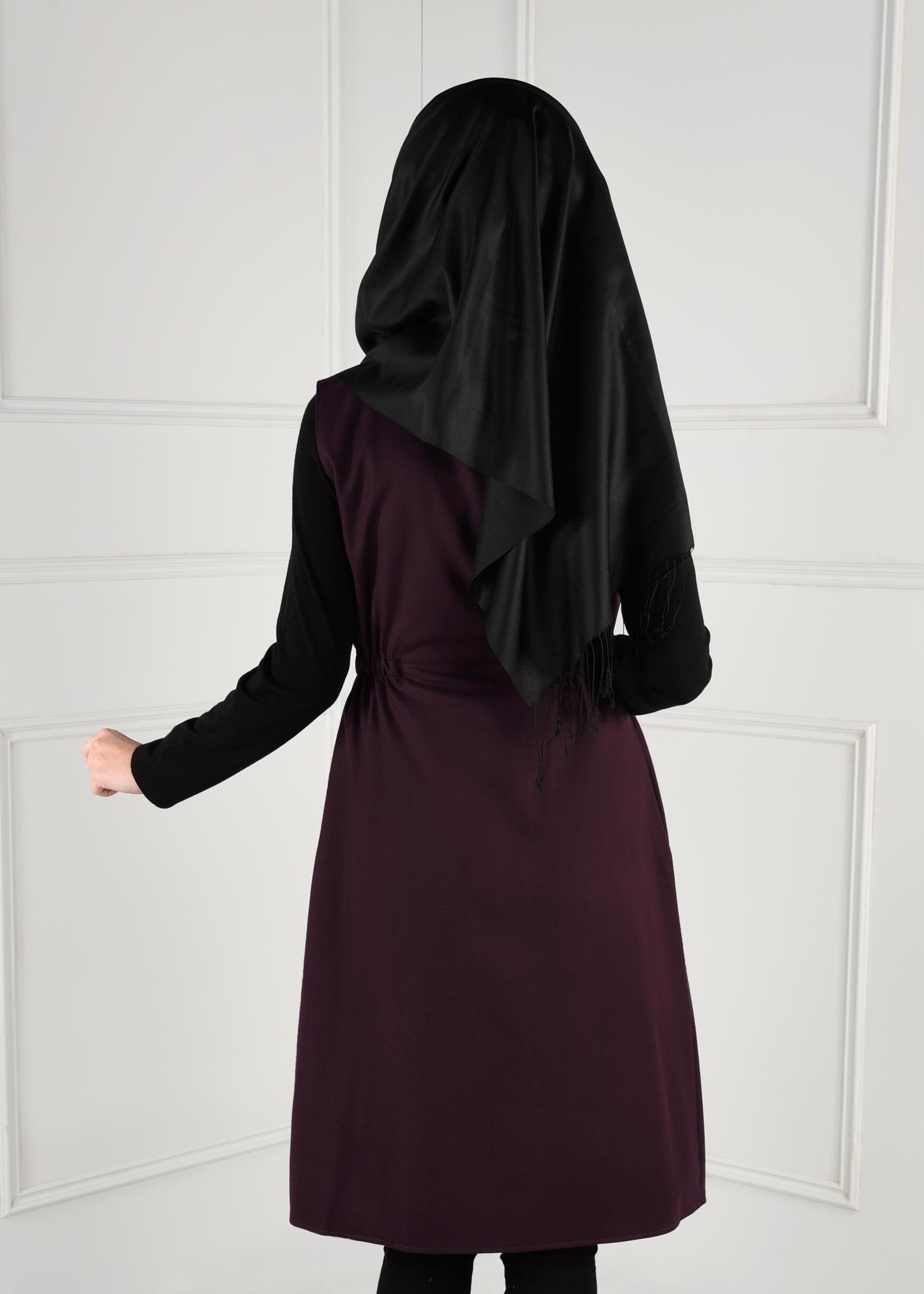 Tesettür giyim MÜRDÜM BELİ LASTİKLİ CEPLİ YELEK 4648 