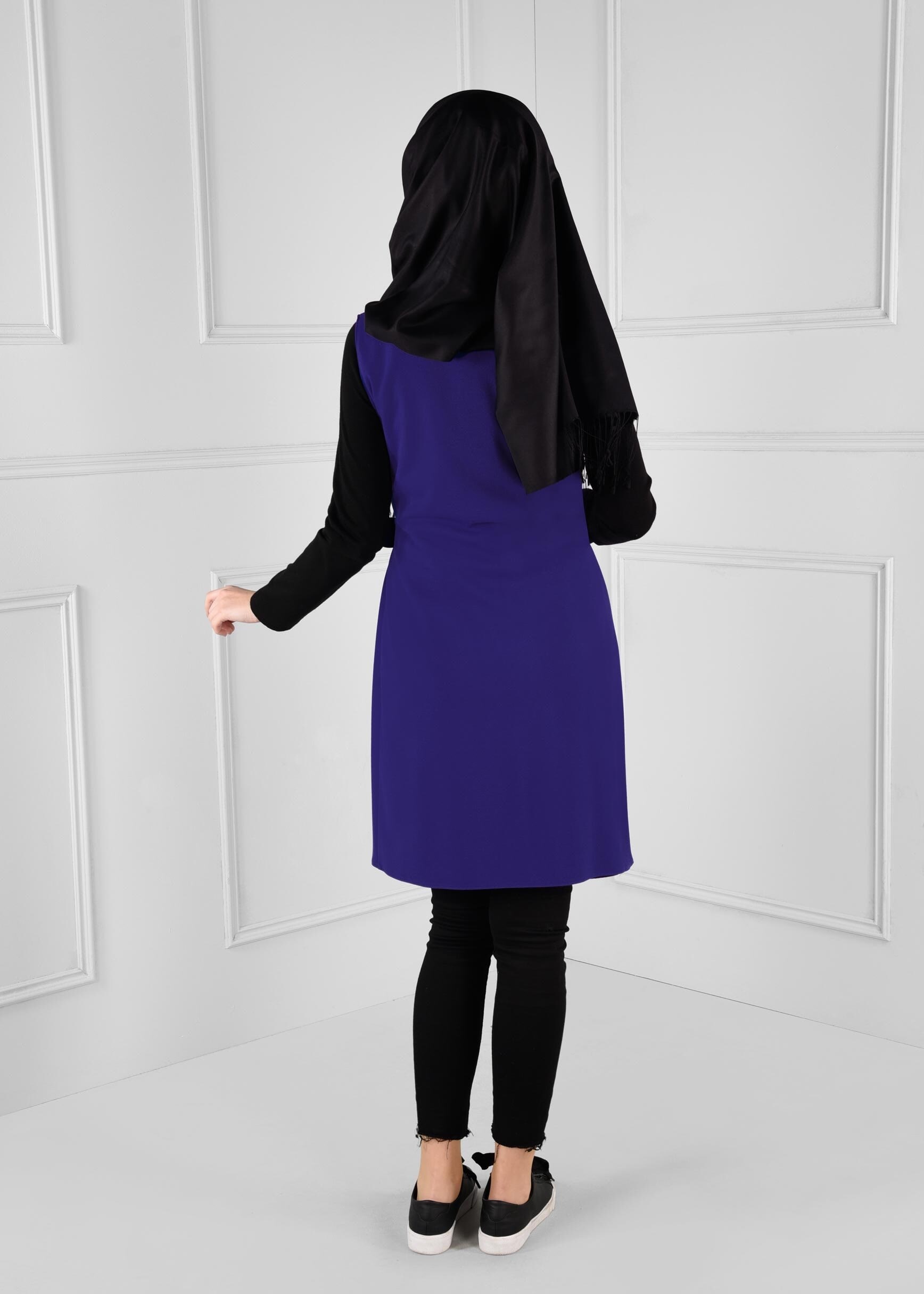 Tesettür giyim LACİVERT KUŞAKLI ANVELOP YELEK 4707