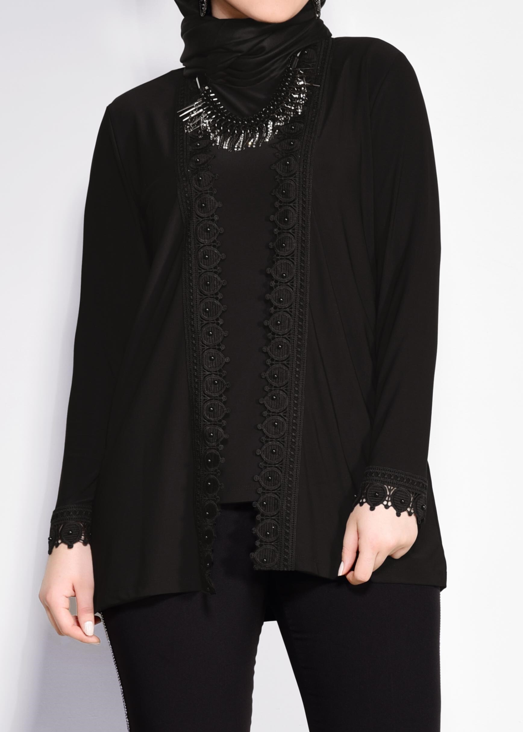 Hijab clothing BLACK 2802 VİZONA 2′Lİ BLUZ 44/48 TEK46