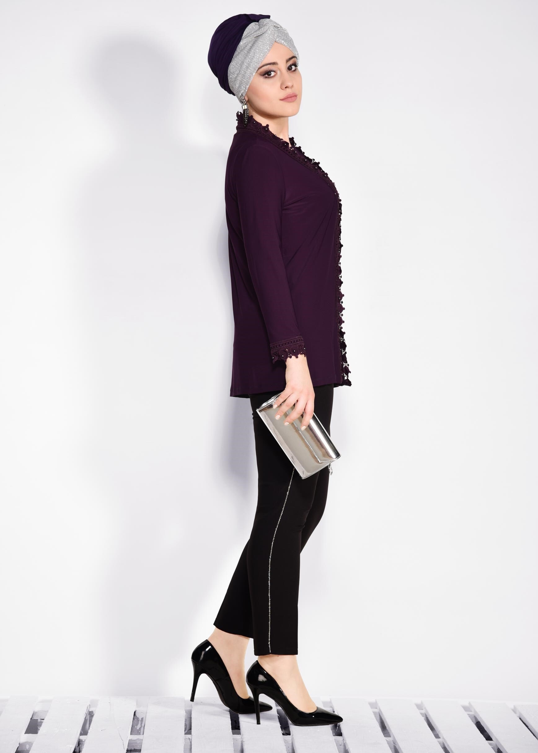 Vêtements hijab POURPRE 2802 VİZONA 2′Lİ BLUZ 44/48 TEK46