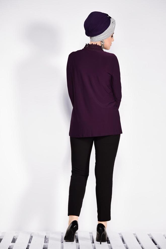 Vêtements hijab POURPRE 2802 VİZONA 2′Lİ BLUZ 44/48 TEK46 - ALVİNA