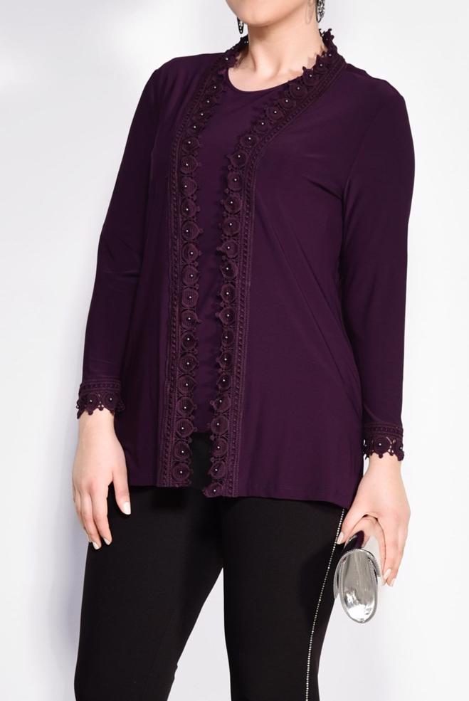 Vêtements hijab POURPRE 2802 VİZONA 2′Lİ BLUZ 44/48 TEK46 - ALVİNA