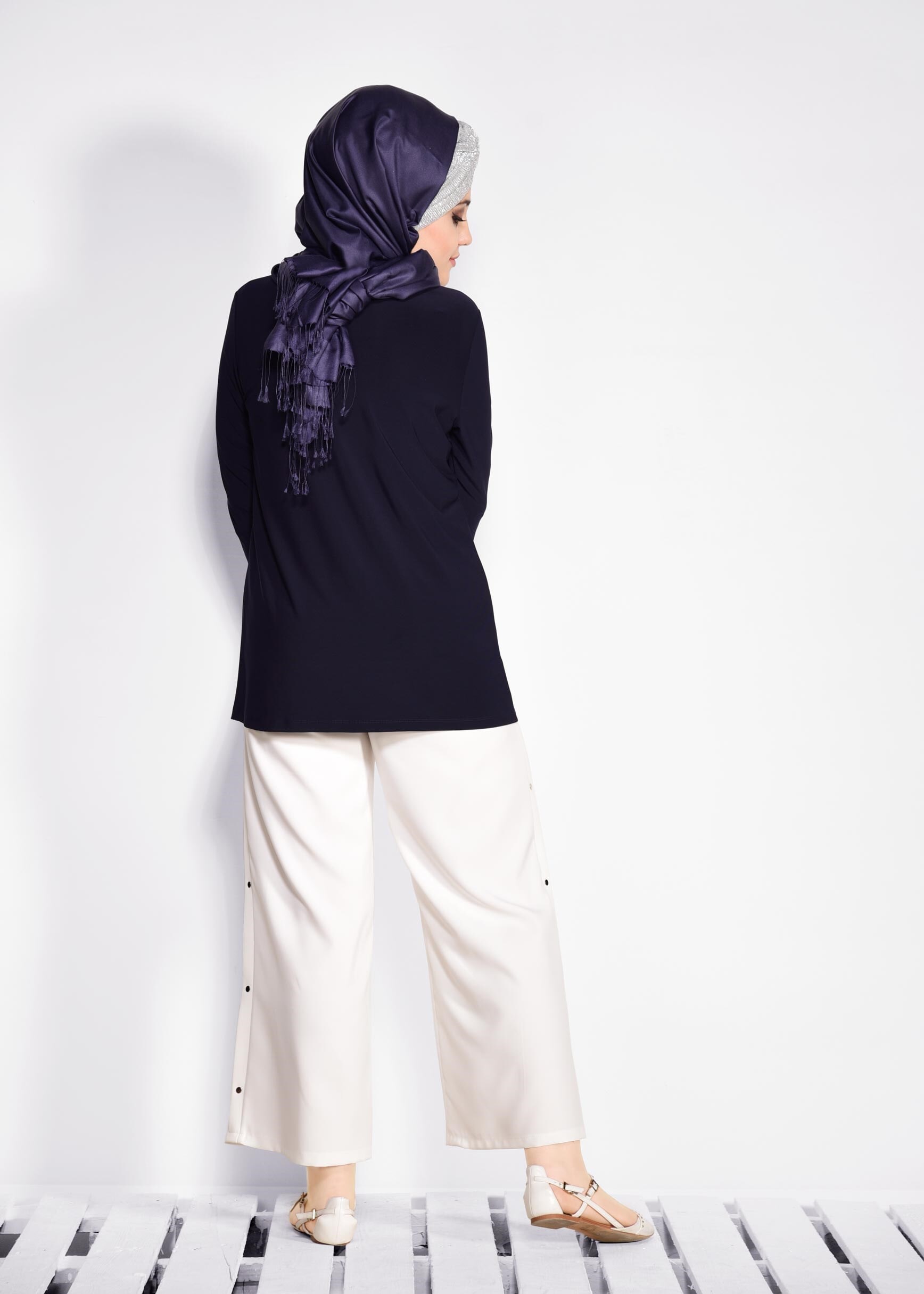 Hijab clothing NAVY BLUE 2802 VİZONA 2′Lİ BLUZ 44/48 TEK46