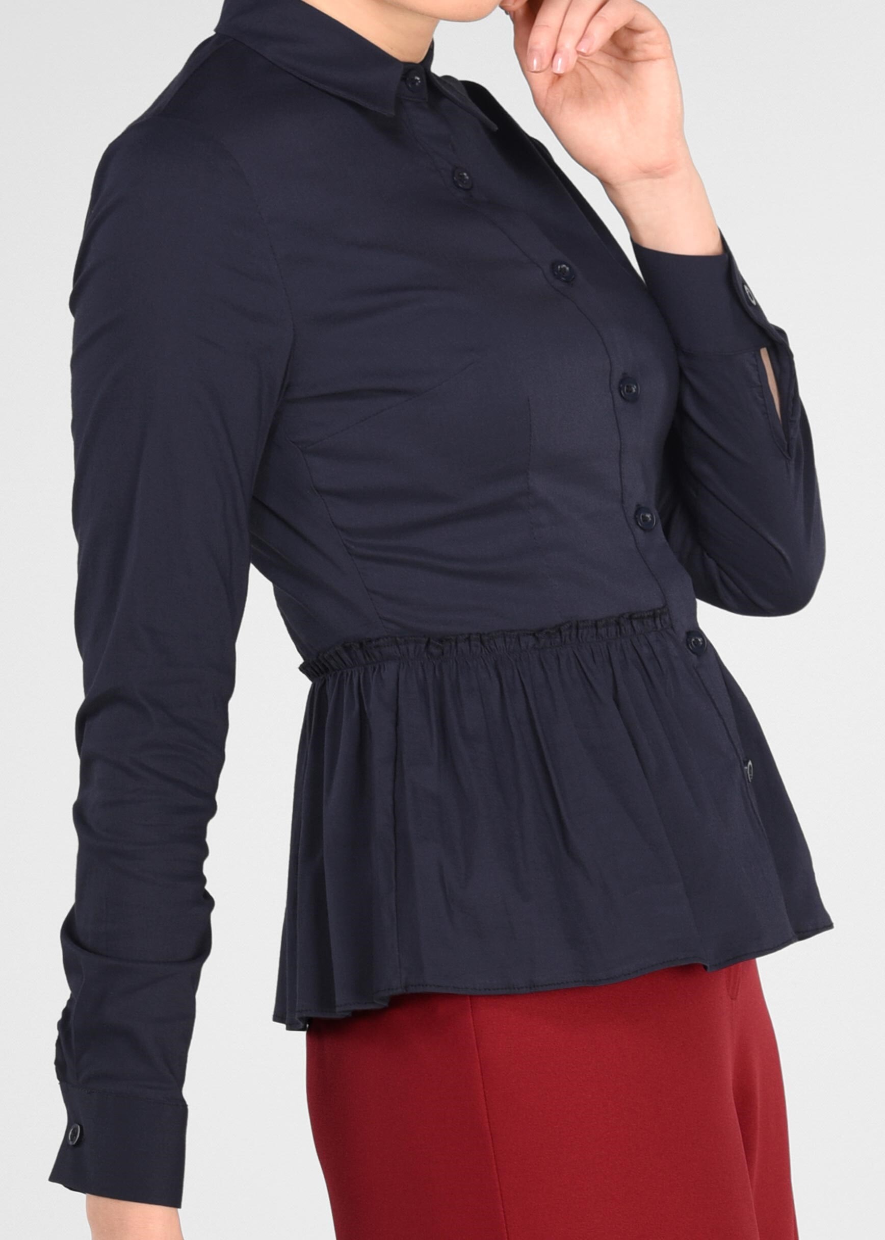 Tesettür giyim LACİVERT PİLİSELİ DÜĞMELİ BLUZ 4004