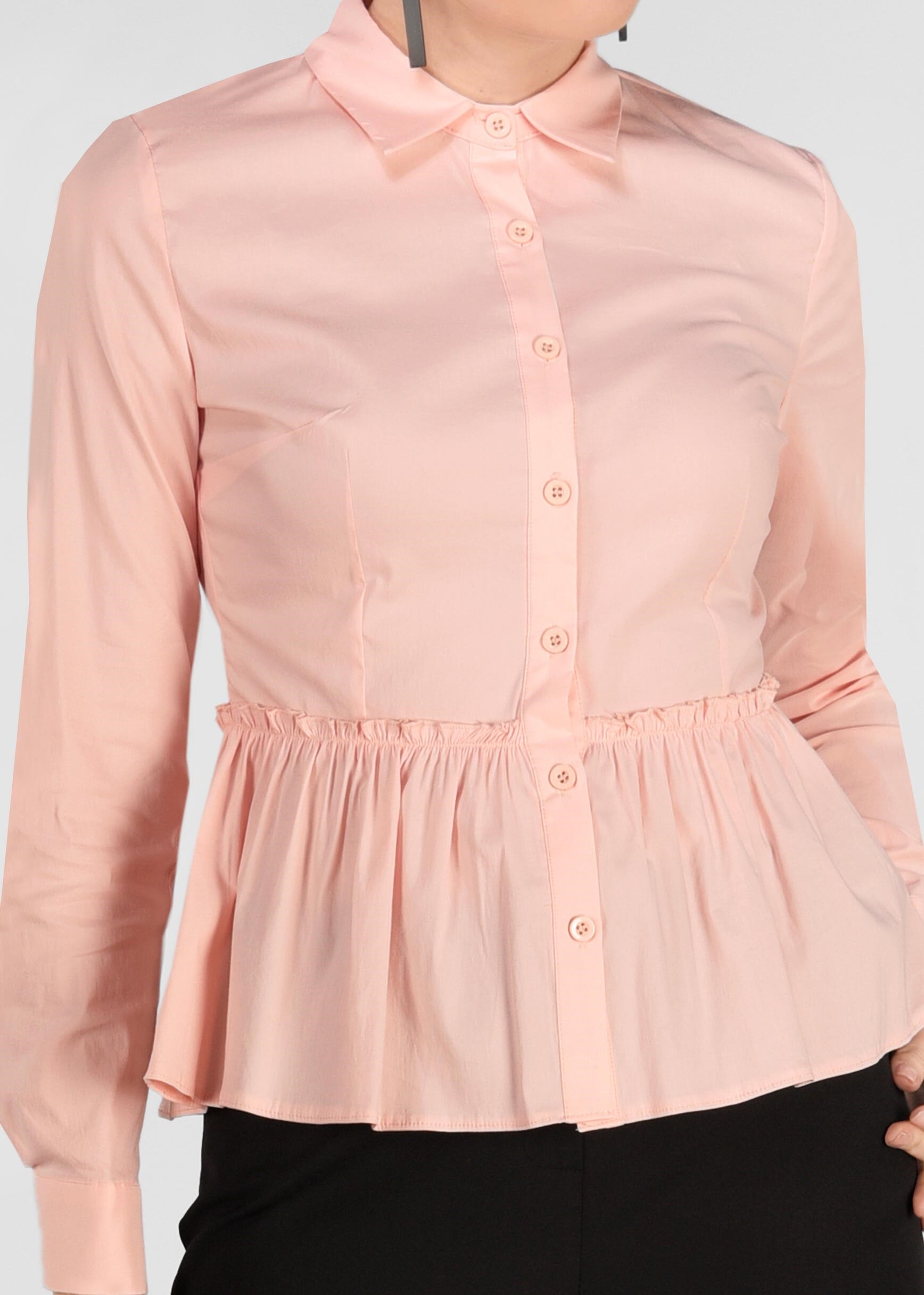 Tesettür giyim PUDRA PİLİSELİ DÜĞMELİ BLUZ 4004