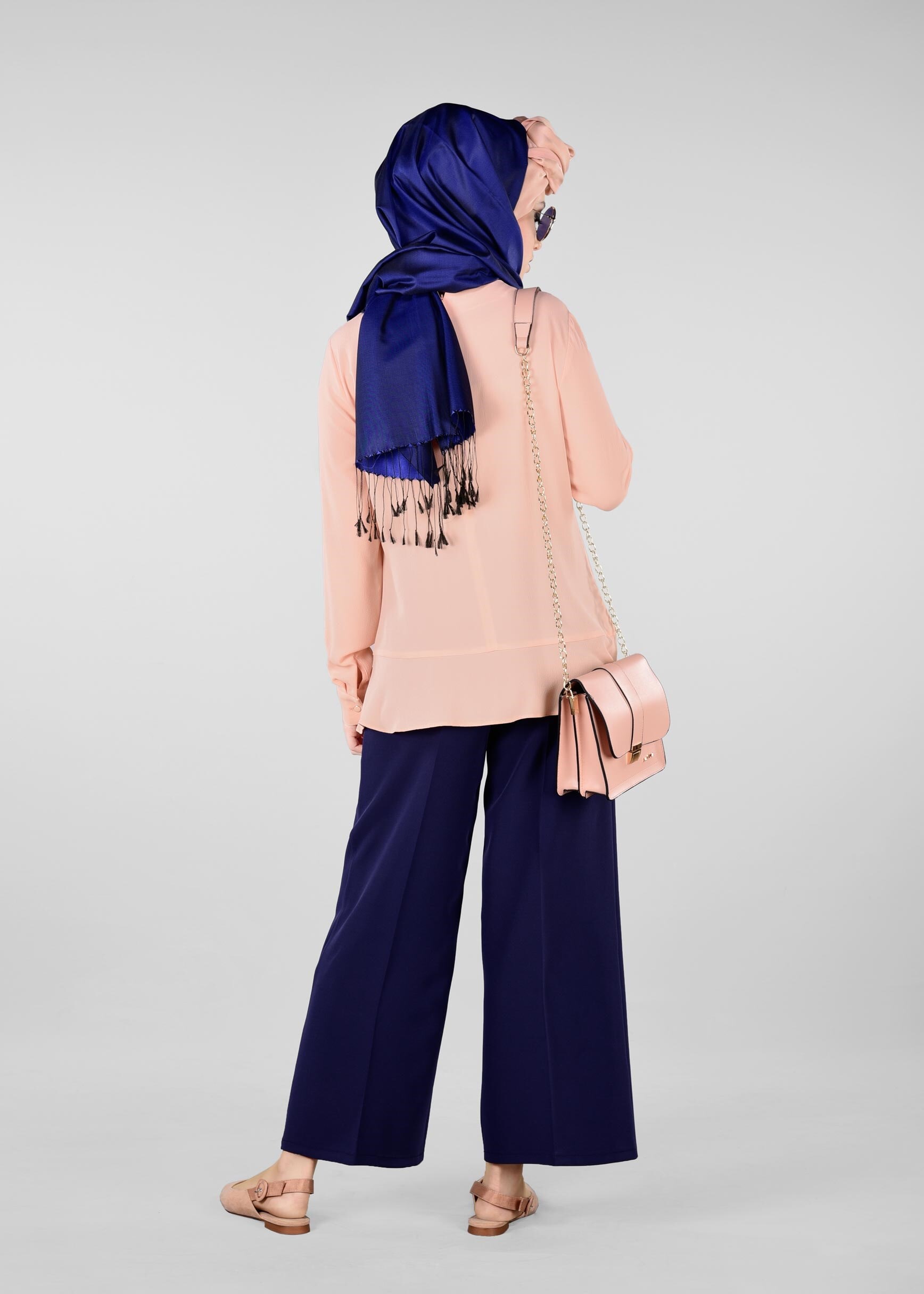 Tesettür giyim PUDRA FIRFIR DETAYLI BLUZ 4080