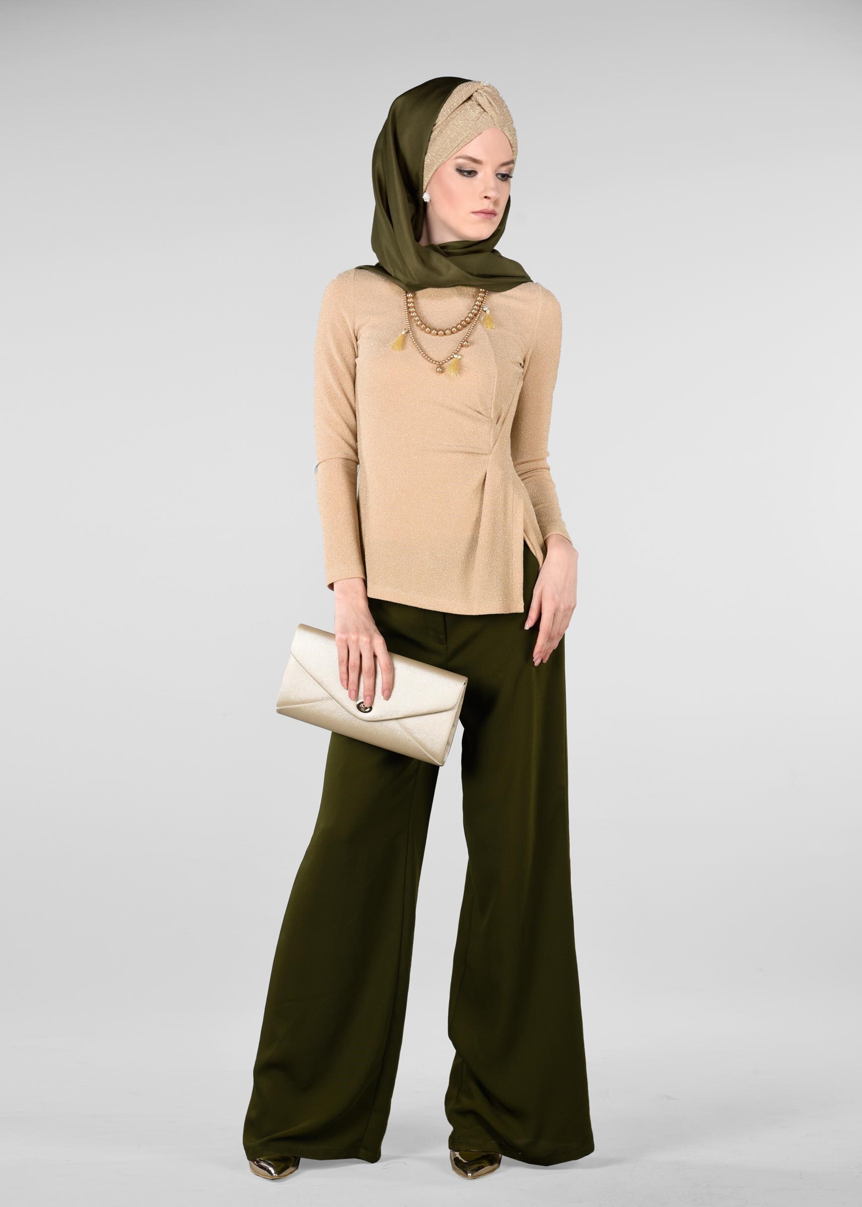 Tesettür giyim ALTIN PARILTILI BLUZ 4081