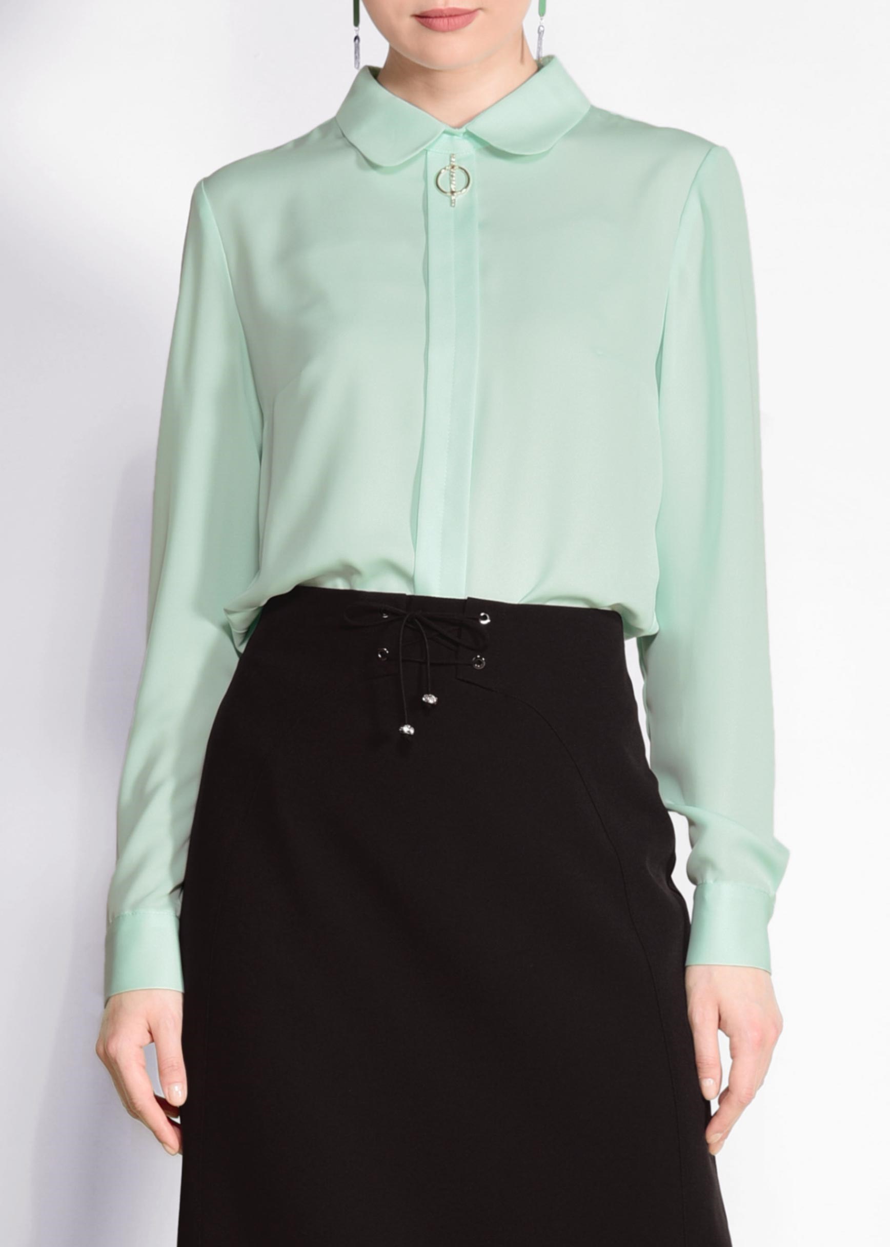 Tesettür giyim YEŞİL BEBE YAKA BLUZ 4096