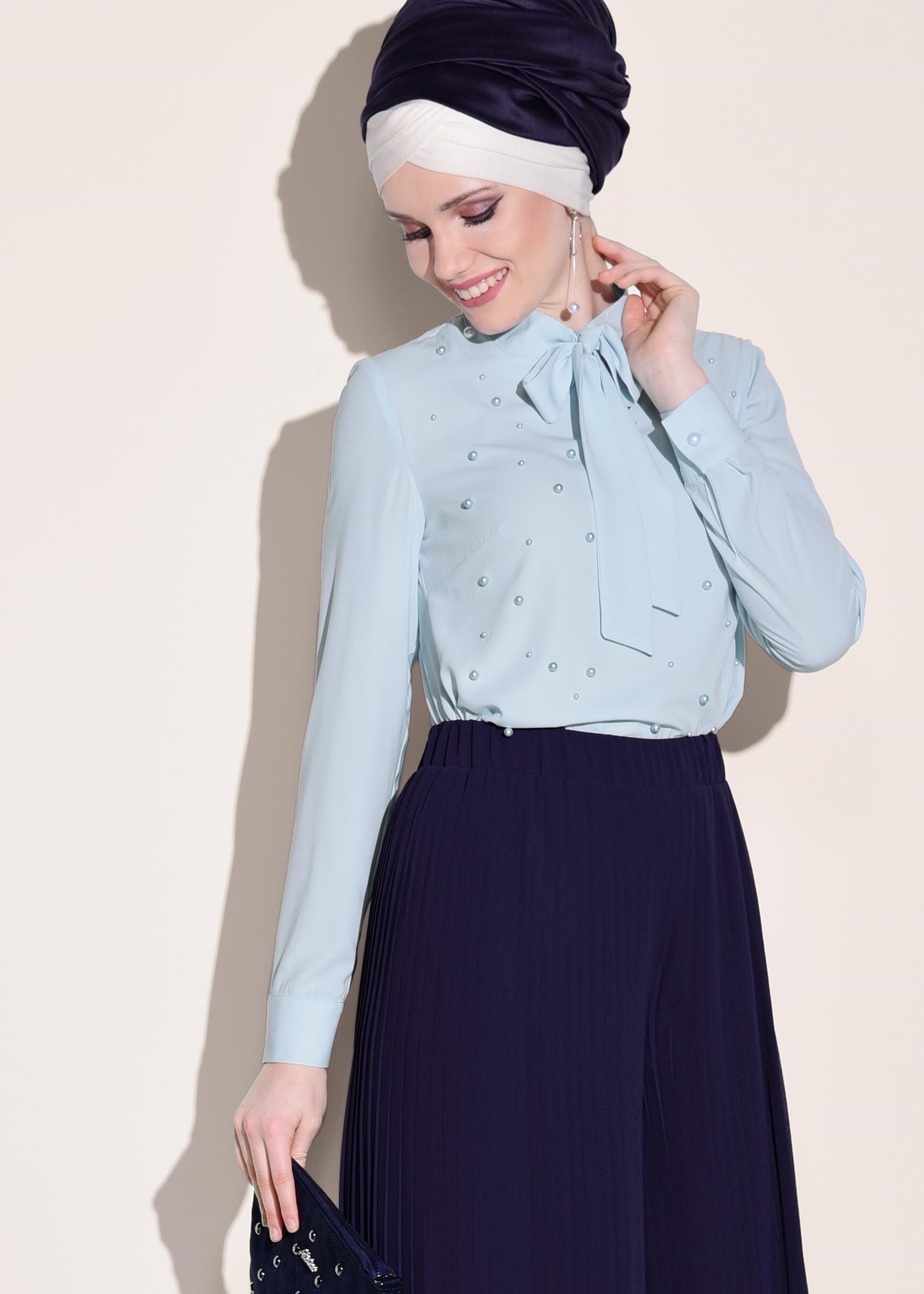 Hijab clothing BLUE 4155 MEDY 01 BLUZ 38/46 TEK36