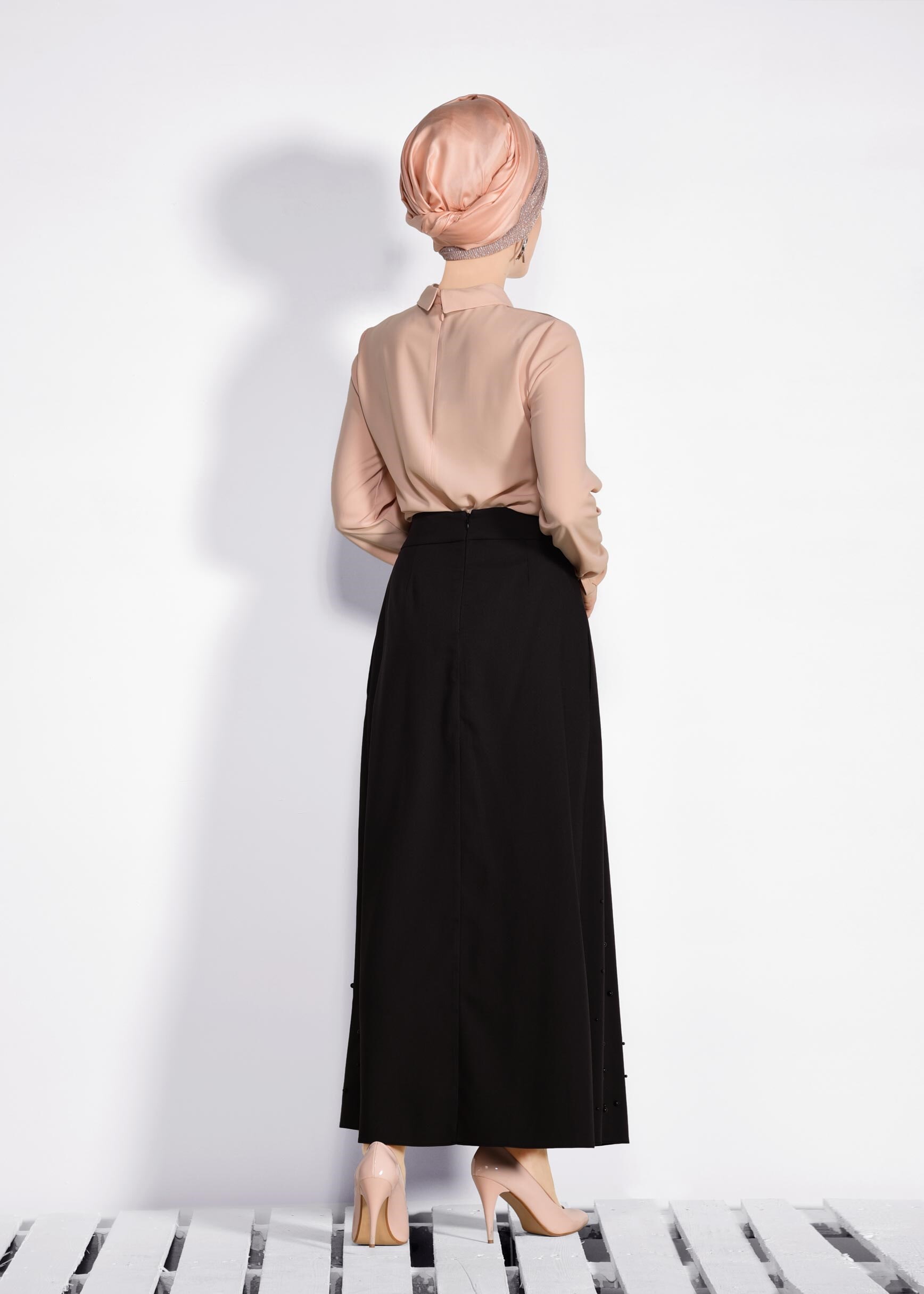 Tesettür giyim PUDRA PARILTILI BLUZ 4185