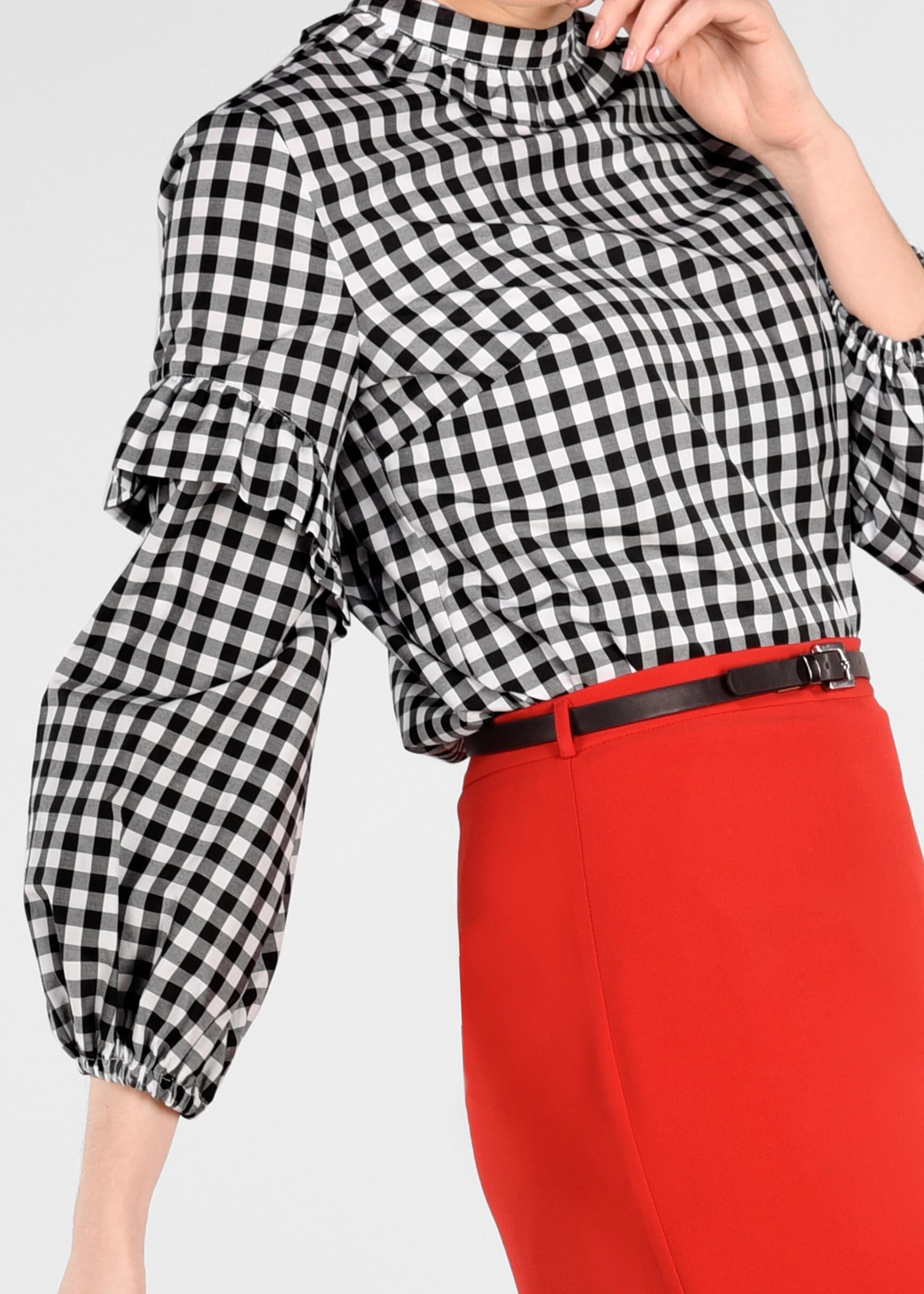 Tesettür giyim SİYAH 4927 KİNG EKOSE 4213 BLUZ 36/42 TEK38