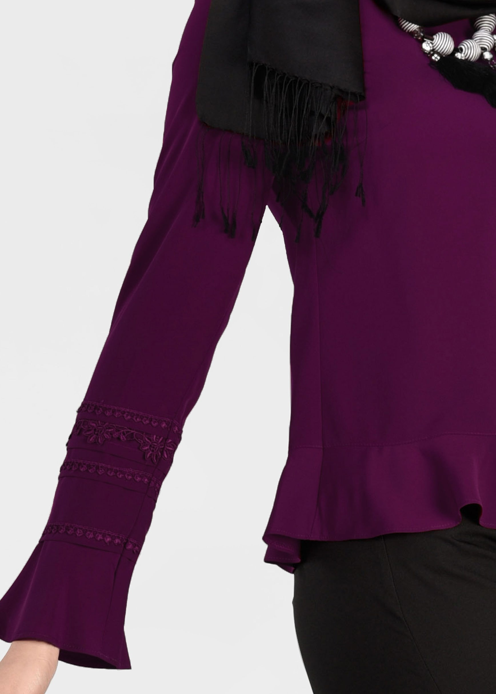 Tesettür giyim MÜRDÜM NAKIŞ İŞLEMELİ BLUZ 4928