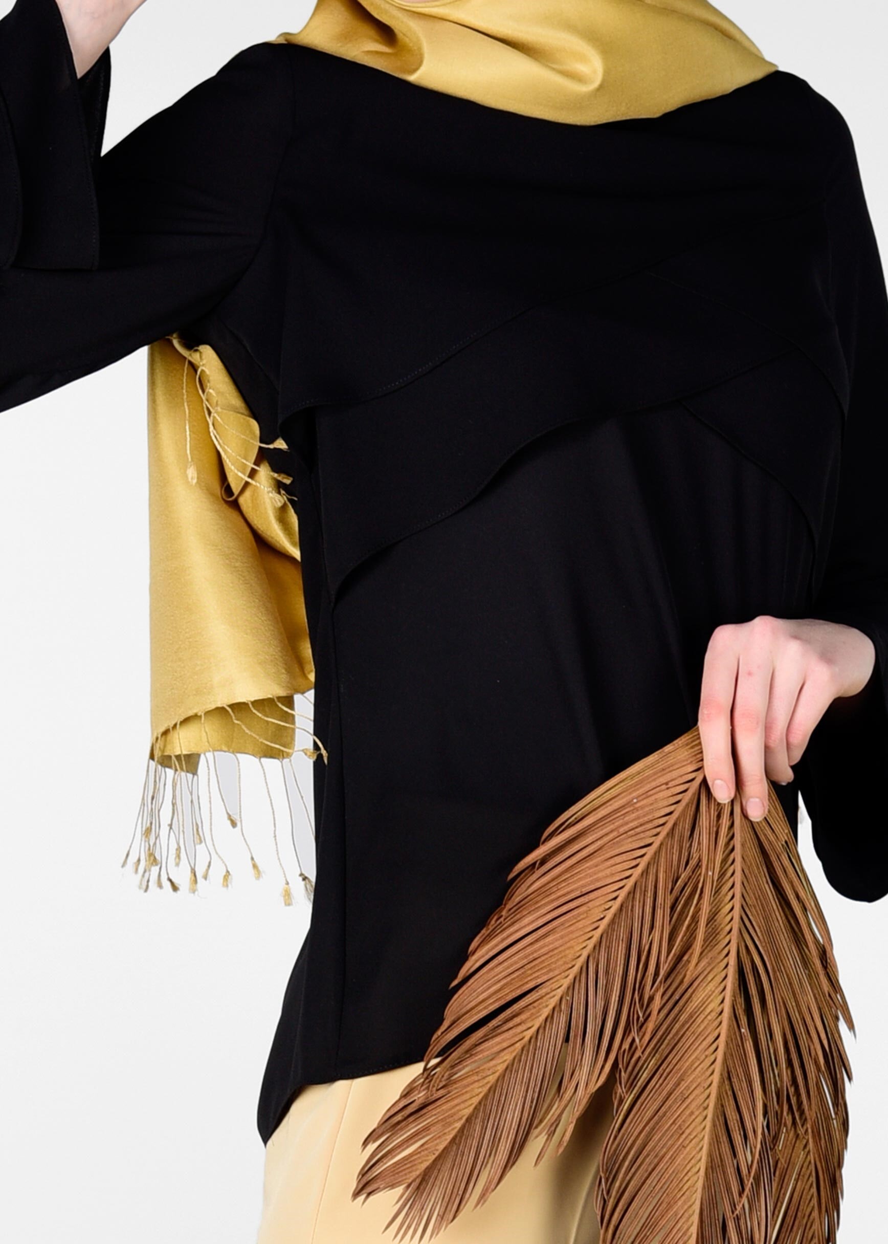 Tesettür giyim SİYAH GENİŞ KOL BLUZ 4962