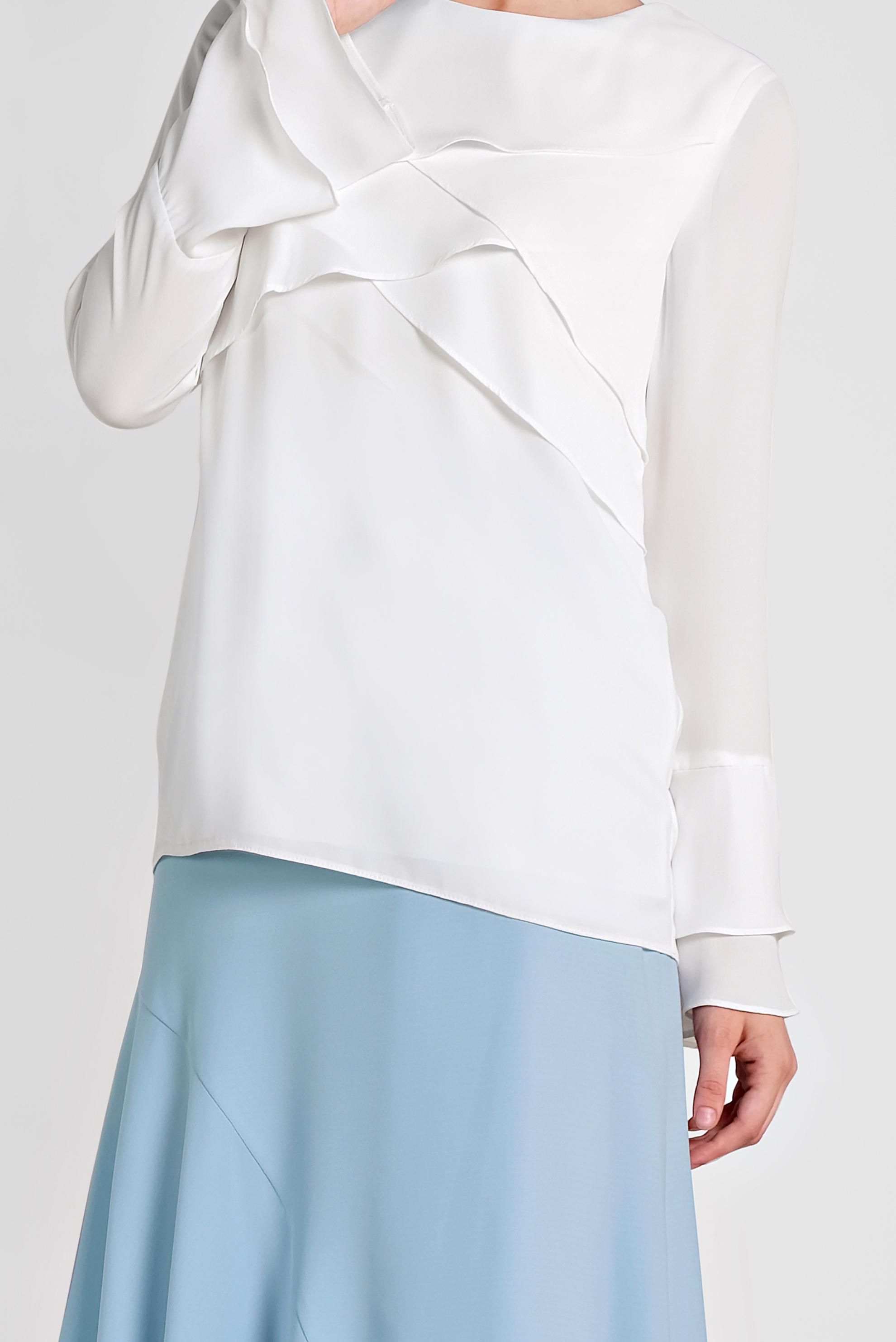 Tesettür giyim BEYAZ GENİŞ KOL BLUZ 4962