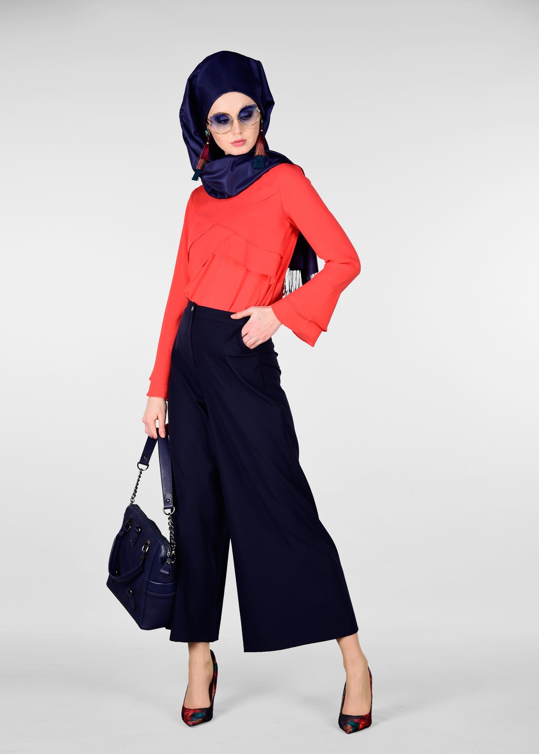 Tesettür giyim MERCAN GENİŞ KOL BLUZ 4962