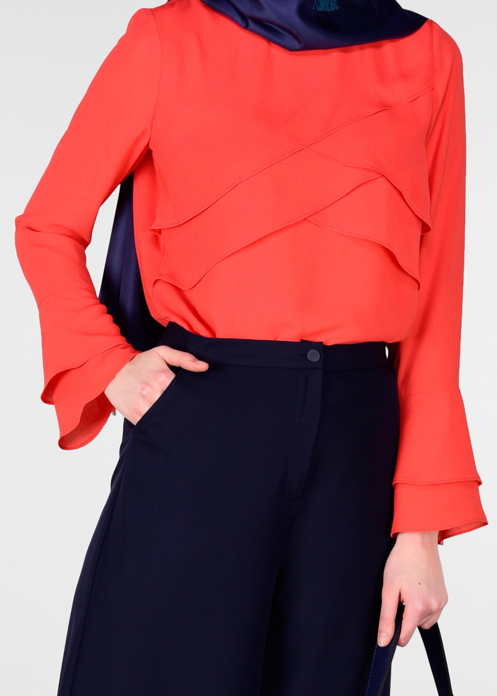 Tesettür giyim MERCAN GENİŞ KOL BLUZ 4962