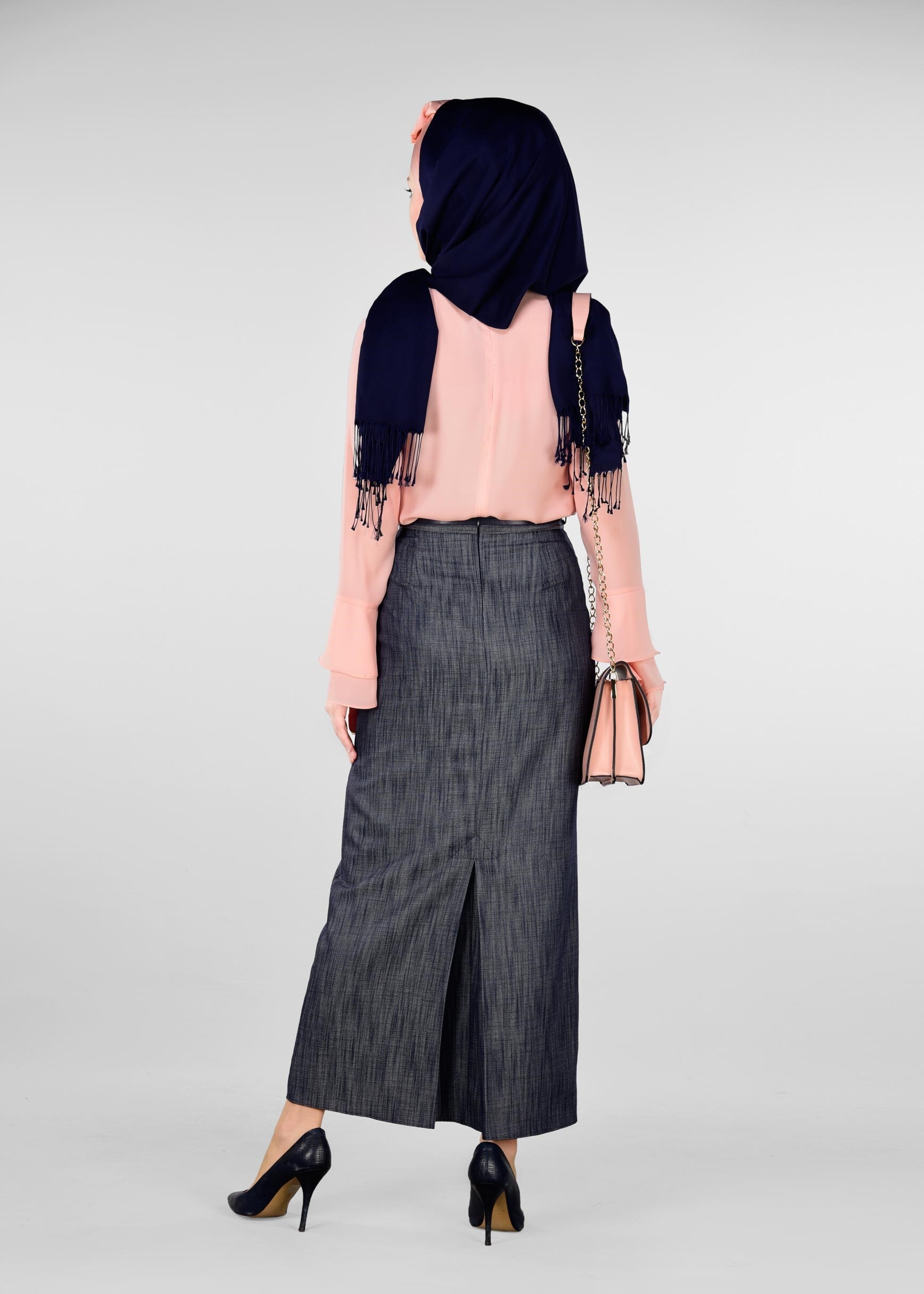 Tesettür giyim PUDRA GENİŞ KOL BLUZ 4962