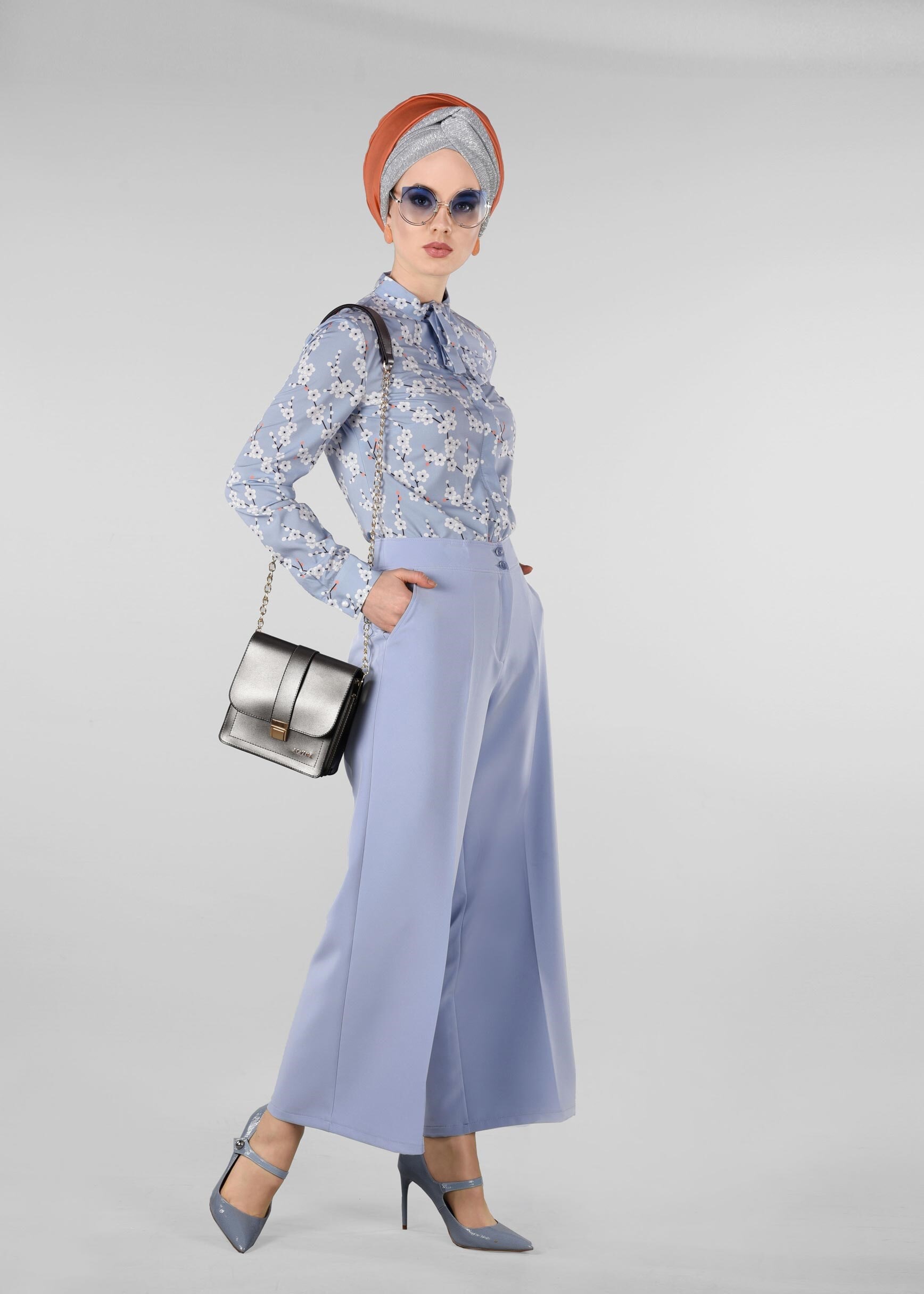 Tesettür giyim MAVİ 4974 FLEX 33088 BLUZ 38/46