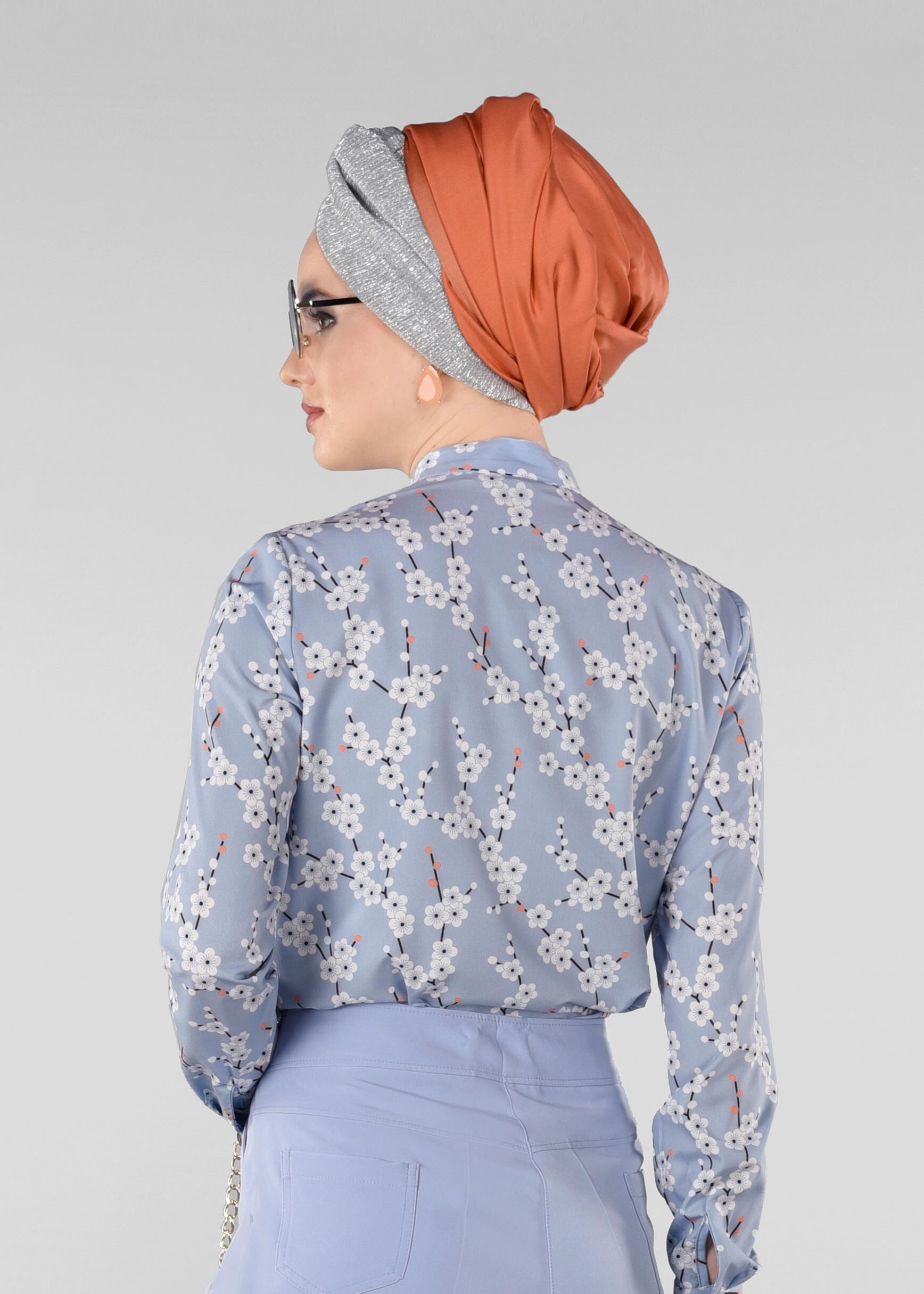 Tesettür giyim MAVİ 4974 FLEX 33088 BLUZ 38/46