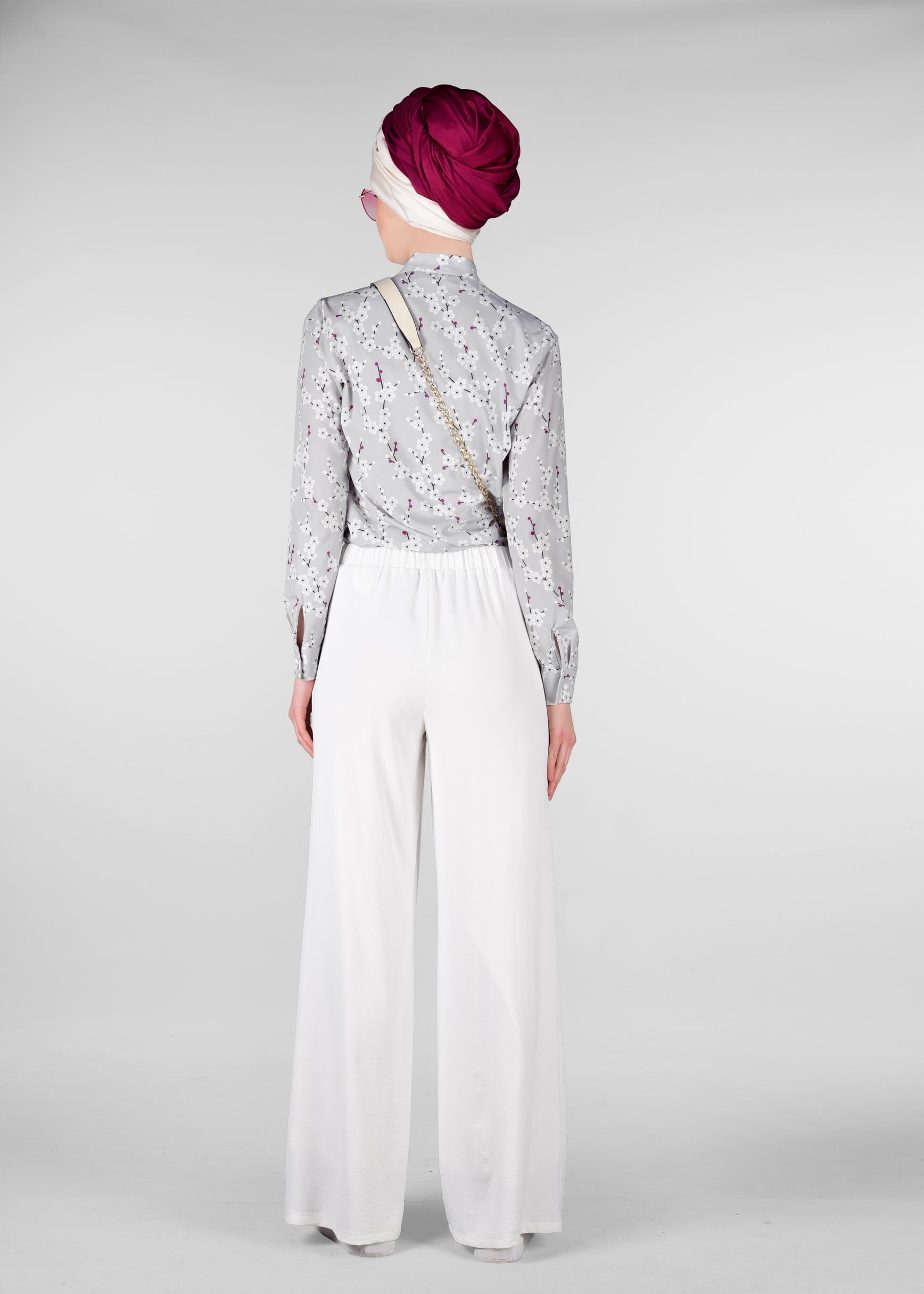 Tesettür giyim GRİ 4974 FLEX 33088 BLUZ 38/46