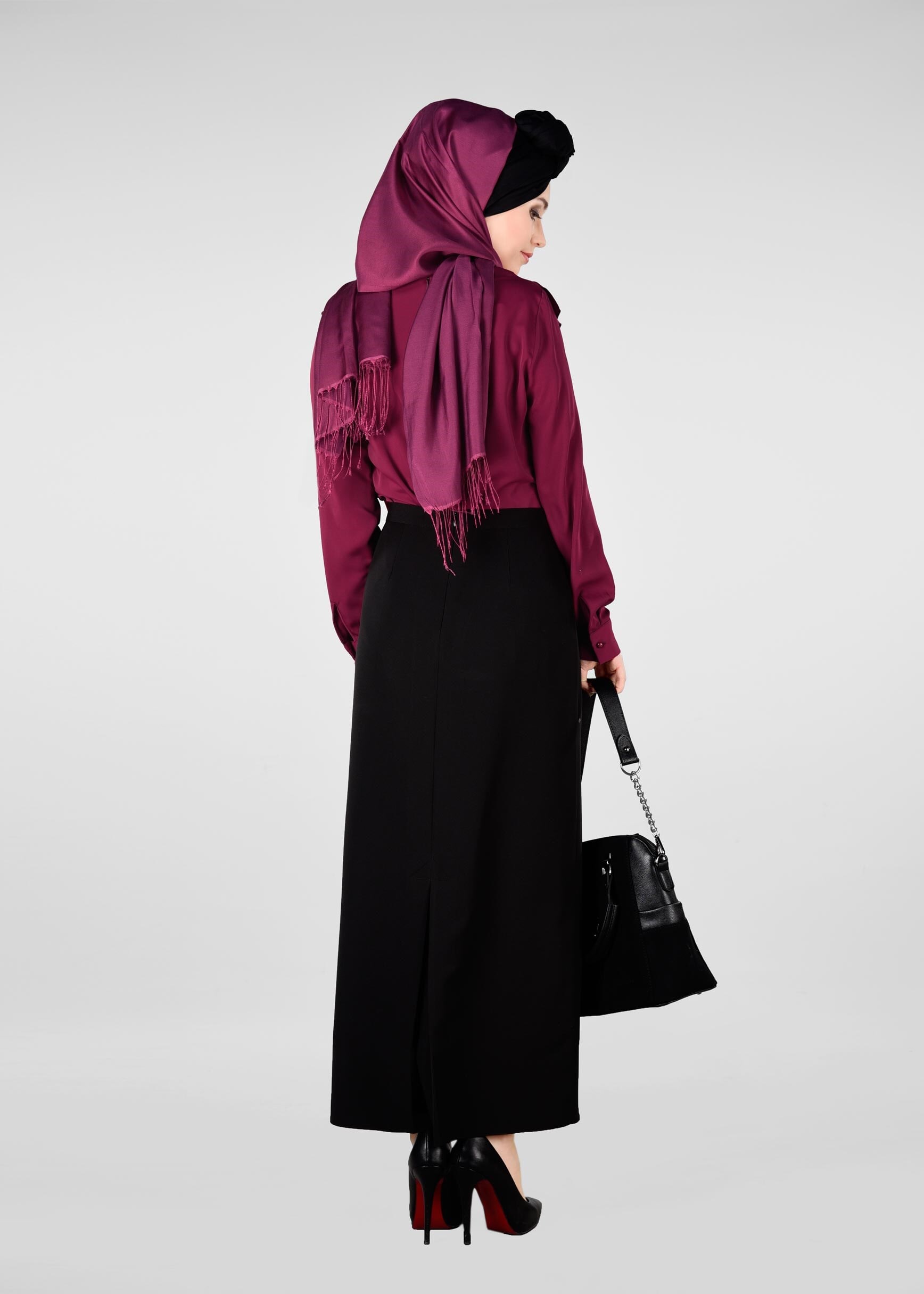 Tesettür giyim MOR FIRFIR DETAYLI BLUZ 4981