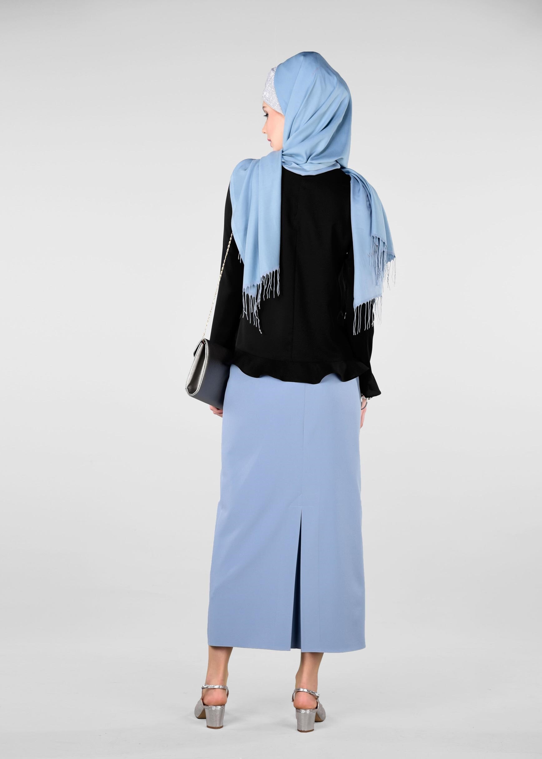 Tesettür giyim SİYAH BONCUK İŞLEMELİ BLUZ 4984