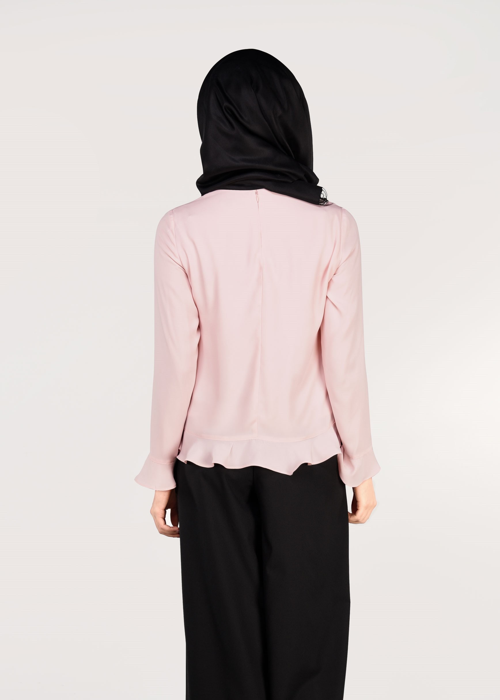 Tesettür giyim PUDRA BONCUK İŞLEMELİ BLUZ 4984