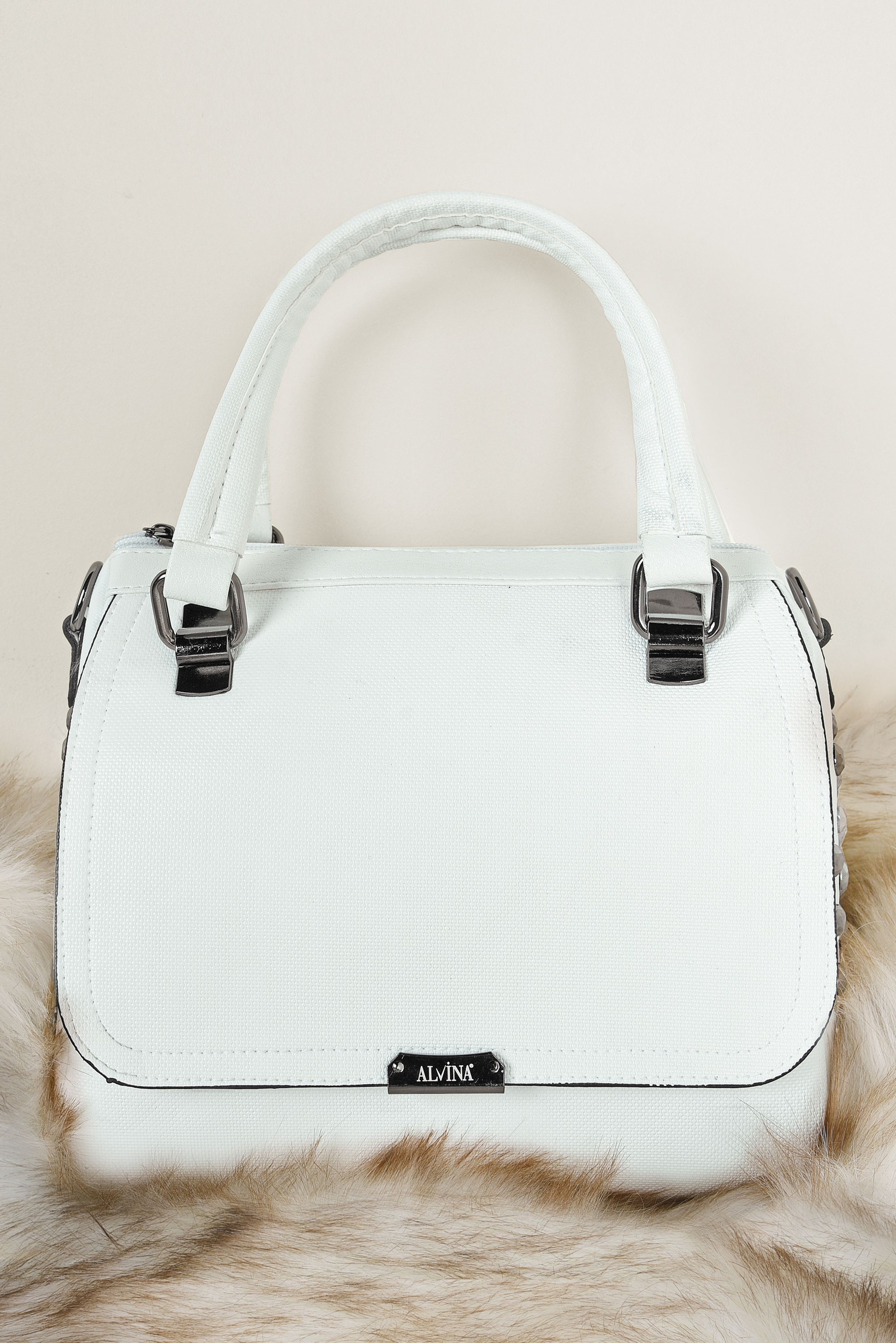 Tesettür giyim BEYAZ 4080 ALVİNA ÇANTA